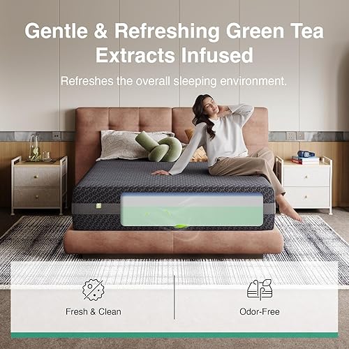 Miniatura 5 de Novilla Colchón Queen de espuma viscoelástica de gel Queen de 12 pulgadas para alineación espinal, apoyo sensible y comodidad refrescante para