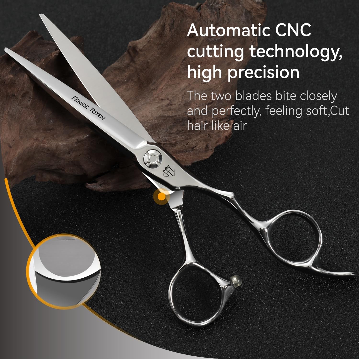 Professional Hair Cutting Scissors, JPVG10 Alloy Steel, Super Hard and Sharp (Straight, 6.5'')