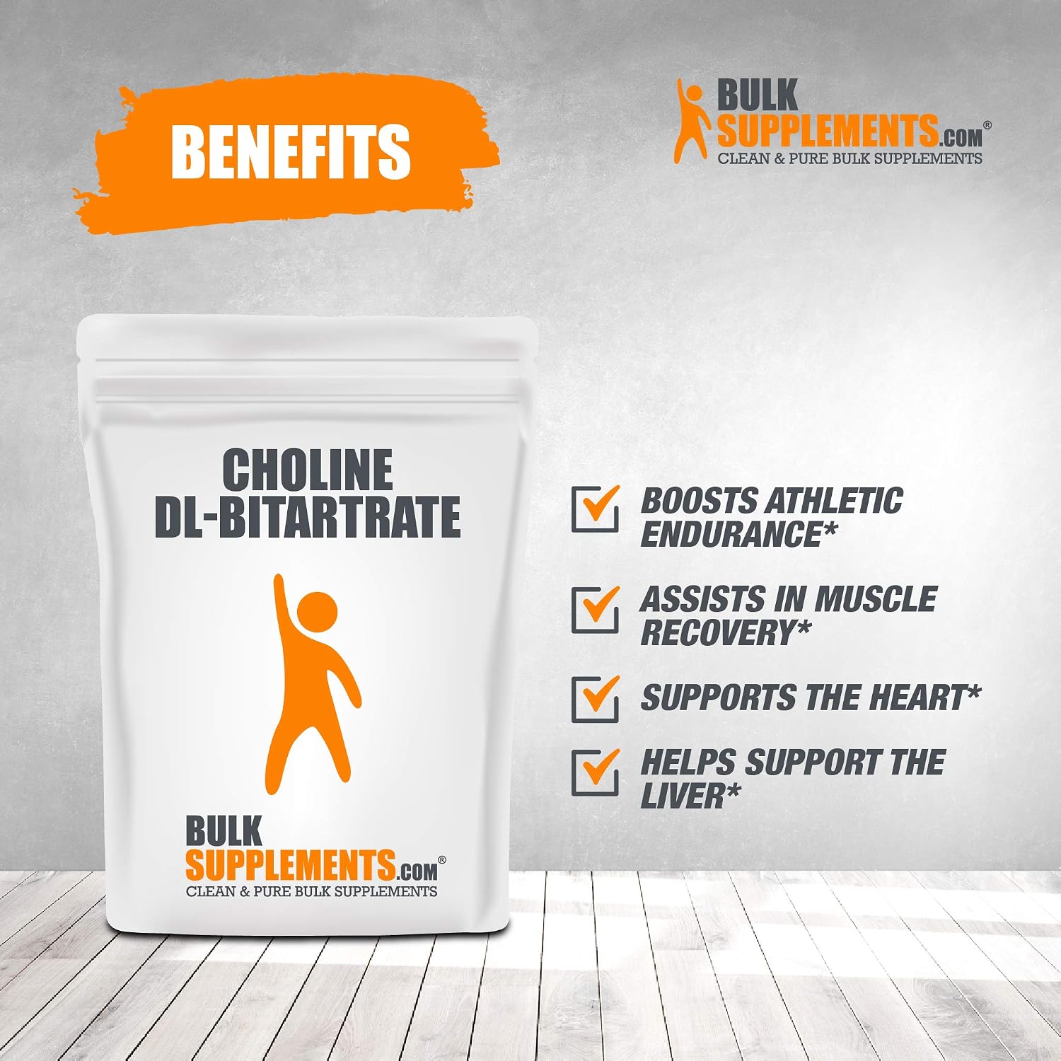 BulkSupplements.com Choline DL-Bitartrate Powder - Liver Focus - Alpha Brain Memory and Focus Supplements - Choline Supplement - Acetylcholine Supplements (500 Grams - 1.1 lbs)