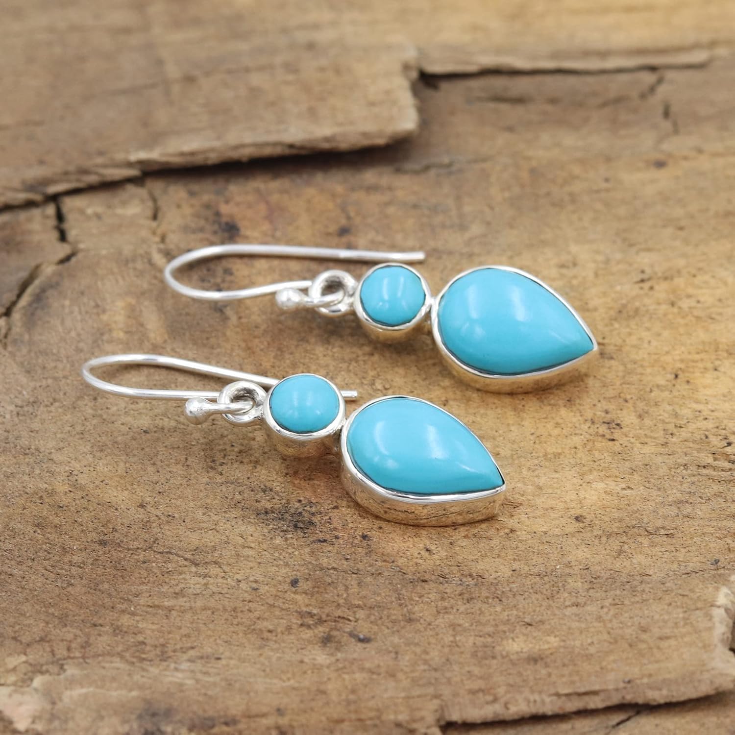 925 Sterling Silver Dangle Earrings with Arizona Sleeping Beauty Turquoise for Women - Elegant Gift for Mother's Day