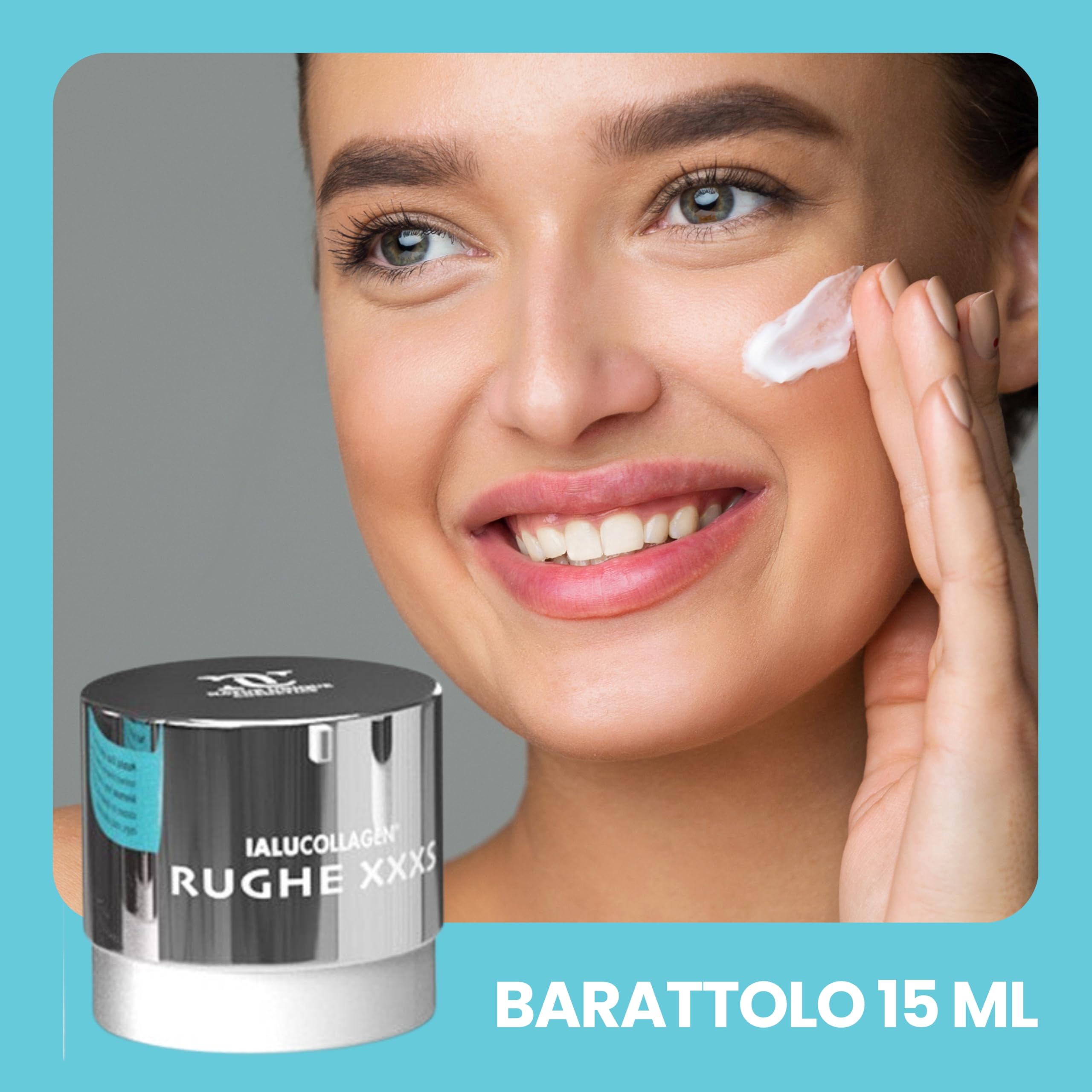 Natur Unique - IALUCOLLAGEN XXXS Crema Contorno Occhi | Contorno Occhi per pelli delicate, Minimizza Borse e Occhiaie, Rivitalizza e Illumina | Acido Ialuronico, Collagene Vegetale e Gatuline | 15 ml
