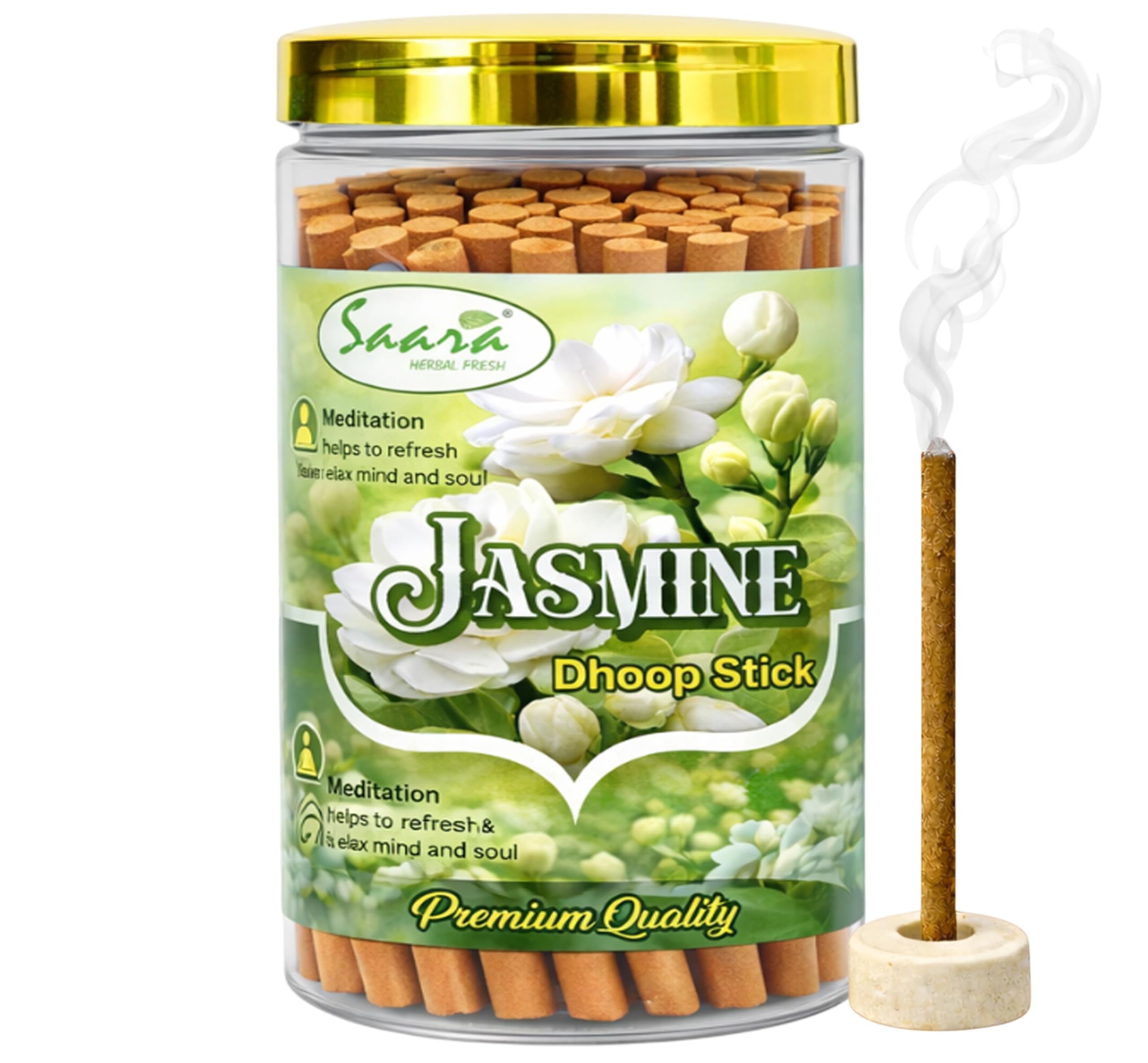 Jasmine Dhoop Sticks | Bambooless & Charcoal-Free | Long-Lasting Fragrance for Pooja, Meditation & Prayers | Burns 40-45 Min | Pack of 100g-image-21