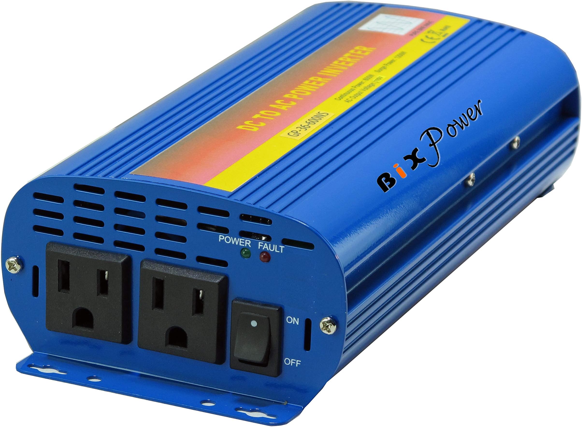 BiXPower36V (29V ~ 45V) DC to 110V AC 600W True Pure Sine Wave Power Inverter
