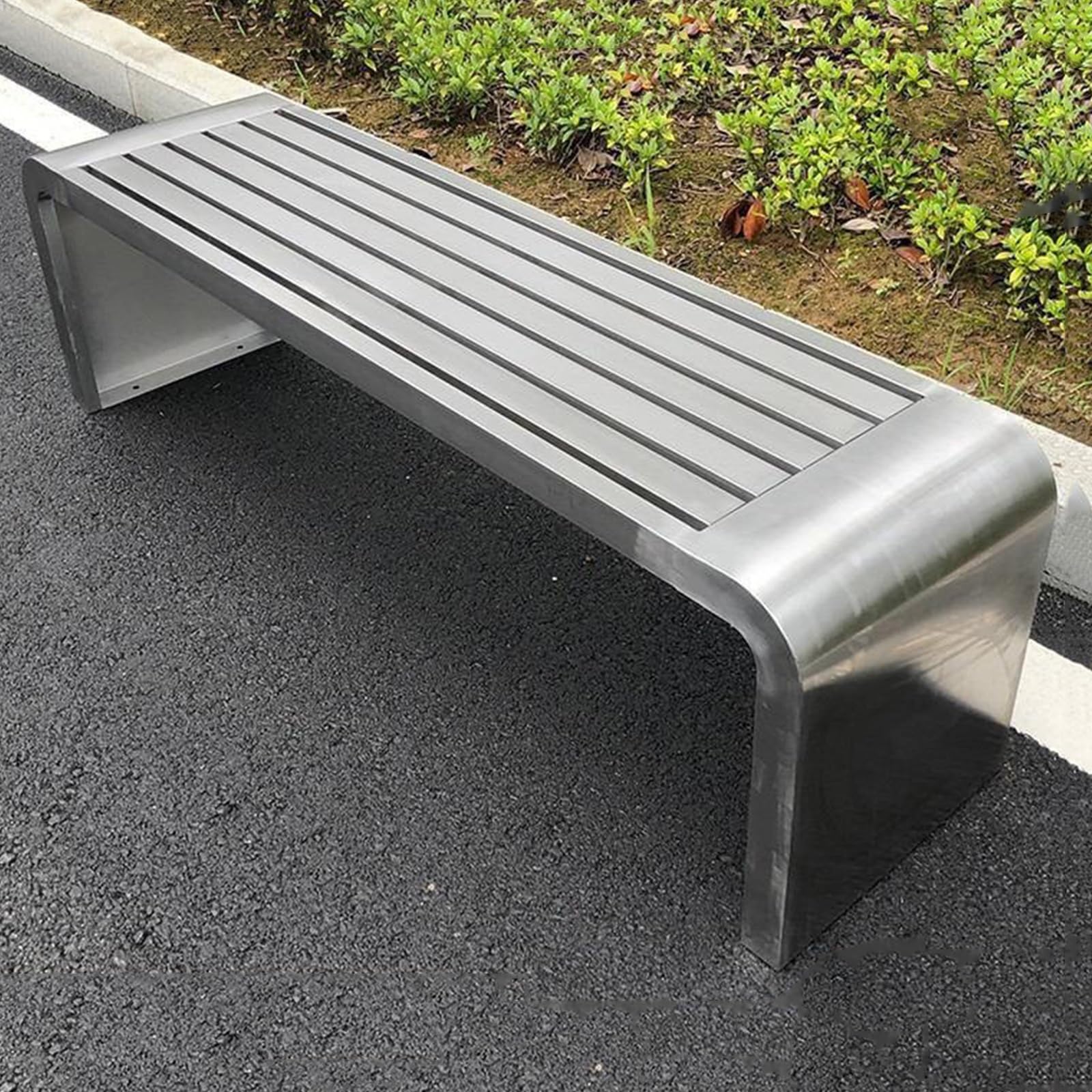Bacss - Banco de metal para dos personas, asiento de jardín de acero duradero para patio, césped, piscina, 100 x 40 x 45 cm, perfecto para muebles de exterior