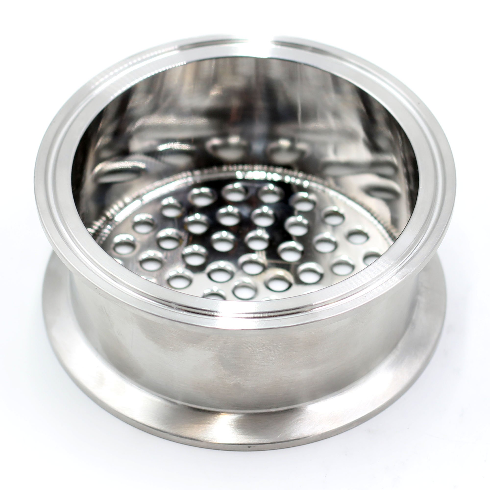 HFS(R) 4" Tri Clamp Filter Plate with 6mm Pore Hole, Bottom Weld, Stainless Steel 304, High Pressure Sanitary Fitting