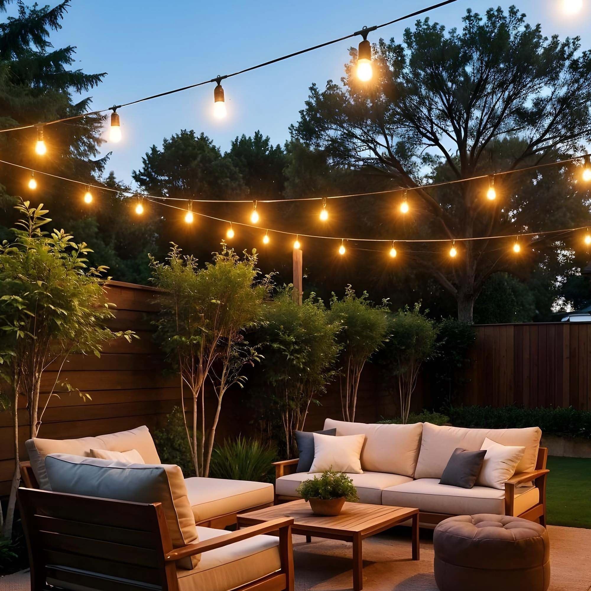 Ledvion - Guirnalda LED, 15 Metros, E27 LED, Incluye Enchufe, Iluminación para Jardín