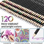 136 PCS Pencil Crayons Set for Adult Coloring Books, 120 Colored Pencils with 3-Color Sketchbook, Coloring Book, Sketchbook, Sharpener, Soft Core Coloring Pencils for Beginners Professionals Hobbyists
