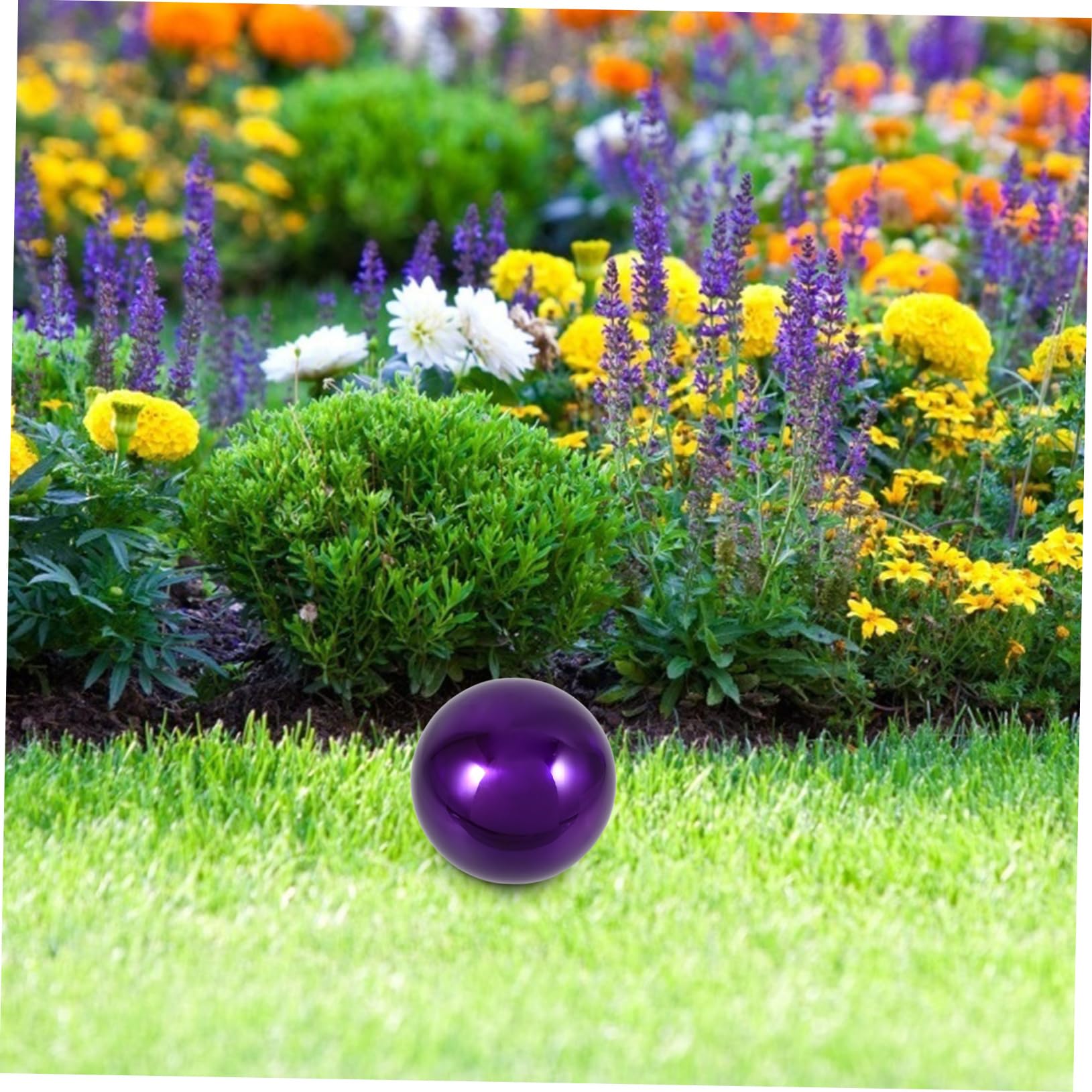 BESTonZON Garden Gazing Ball Stainless Steel Reflective Sphere Shiny Mirror Finish for Outdoor Decoration Gem Durable and Lightweight Lawn Ornament