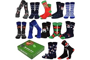 TeeHee Crew Socks Multipair Gift Box Set with Christmas Festive Advent Calendar for Women Men