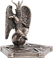 Vista 2 de Veronese Design Quemador de incienso Baphomet de 4 1/2 pulgadas, estatua de resina de pentagrama, acabado de bronce