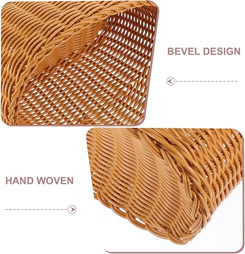 Miniatura 5 de Kichvoe Cesta de mimbre colgante de 2 piezas, cesta de almacenamiento de pared tejida para granja, cesta de flores de ratán para cocina, organizador