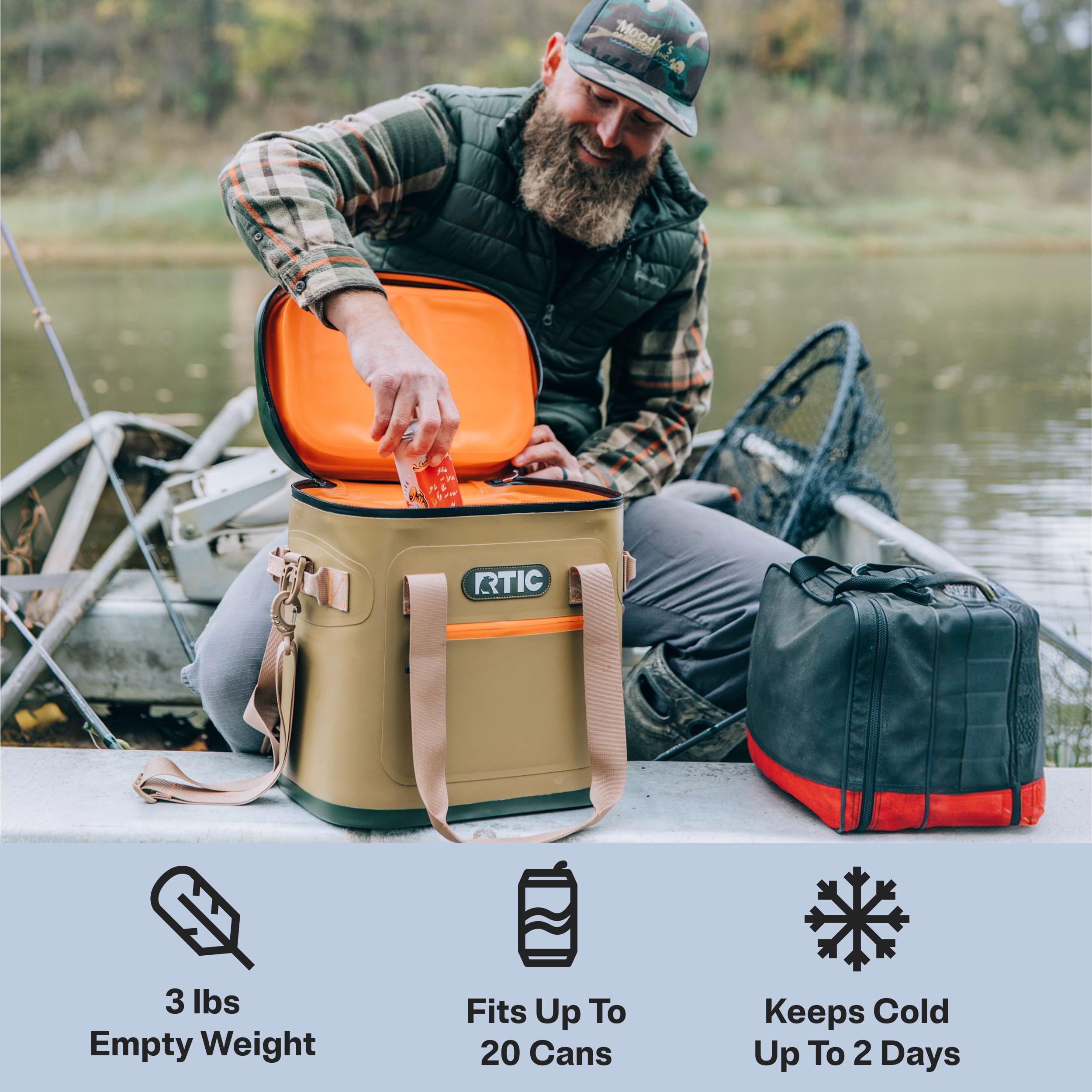 Amazon | RTIC 20缶ウルトラタフソフトクーラー防水、ブラック