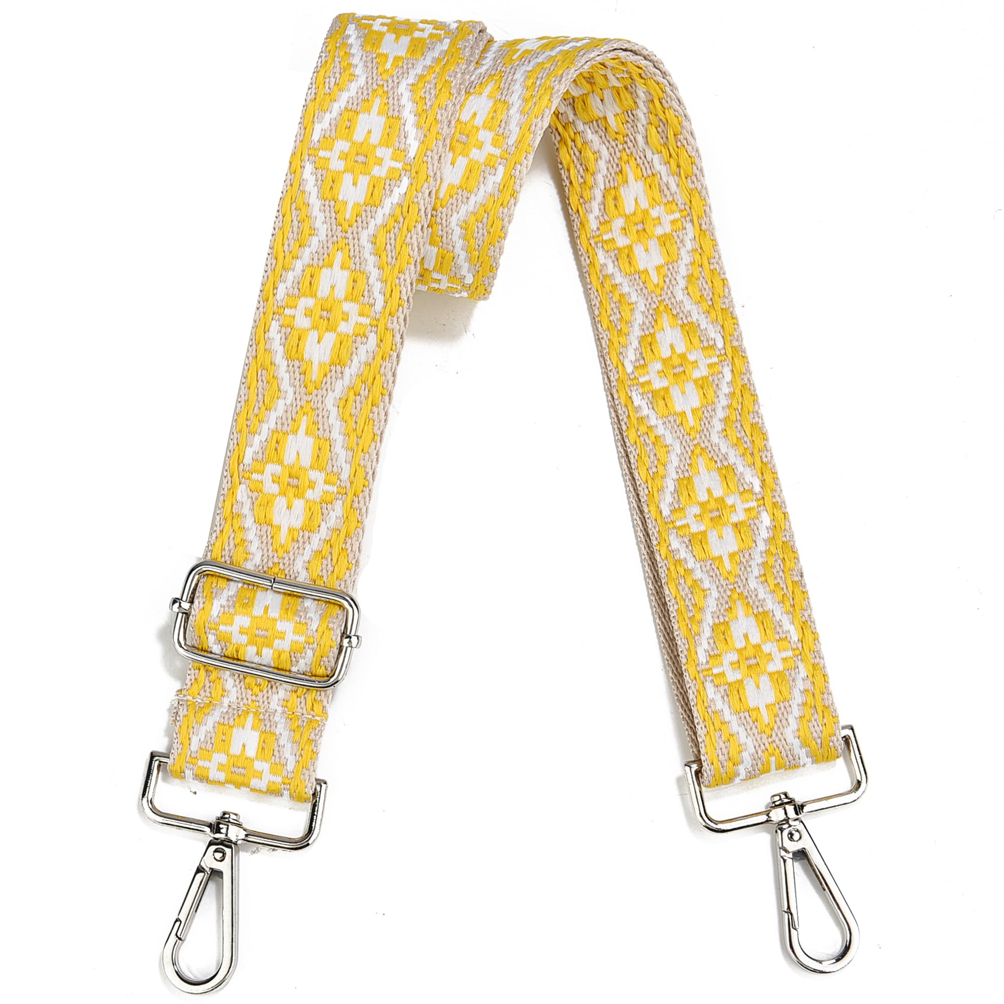 Wide Purse Strap Adjustable Replacement Crossbody Bag Strap Silver Hardware Shoulder Straps