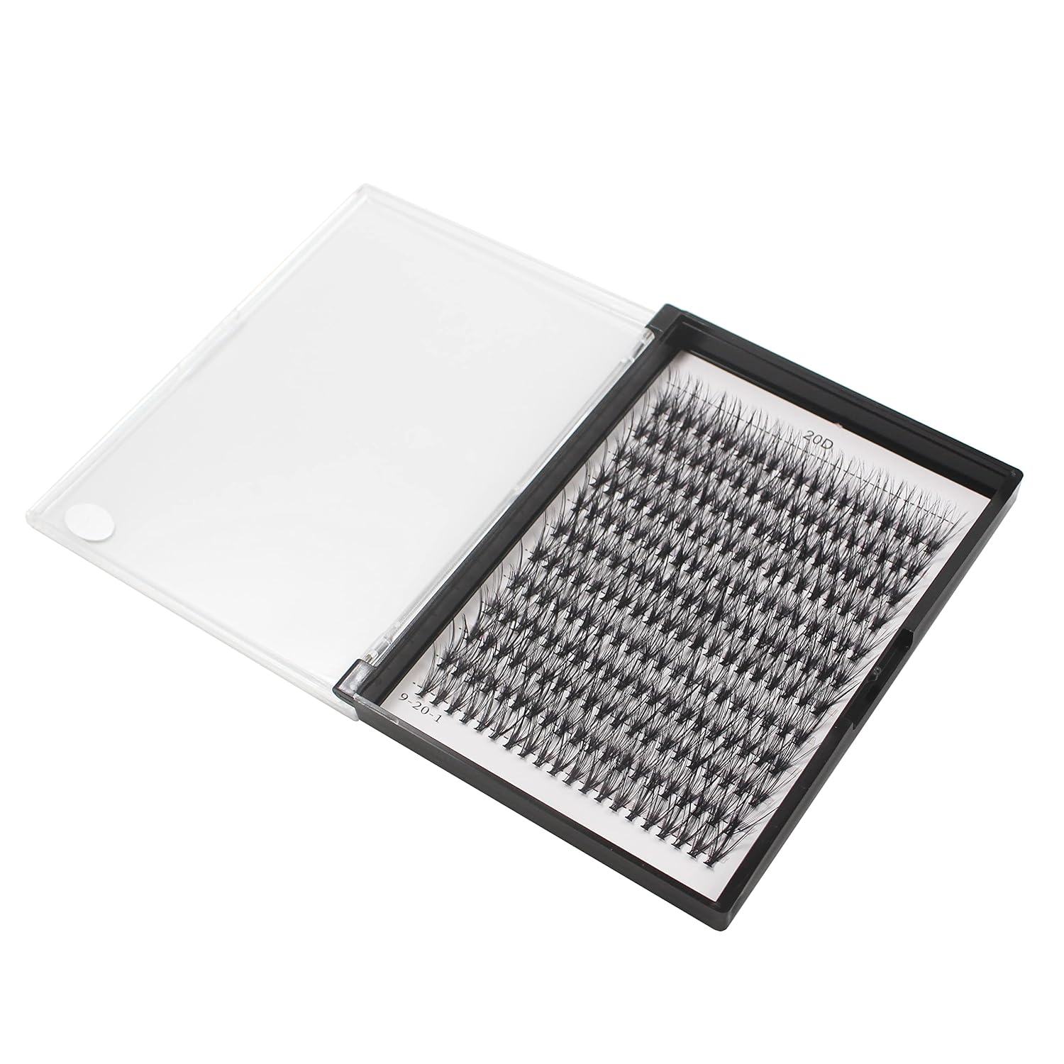 Bodermincer 20D/30D Cluster to Choose Large Tray 240pcs D Curl 8-22mm to Choose Professional Makeup Individual Cluster EyeLashes Grafting Fake False Eyelashes Eyelash Extension Individual Eyelash Bunche (20D-20mm)