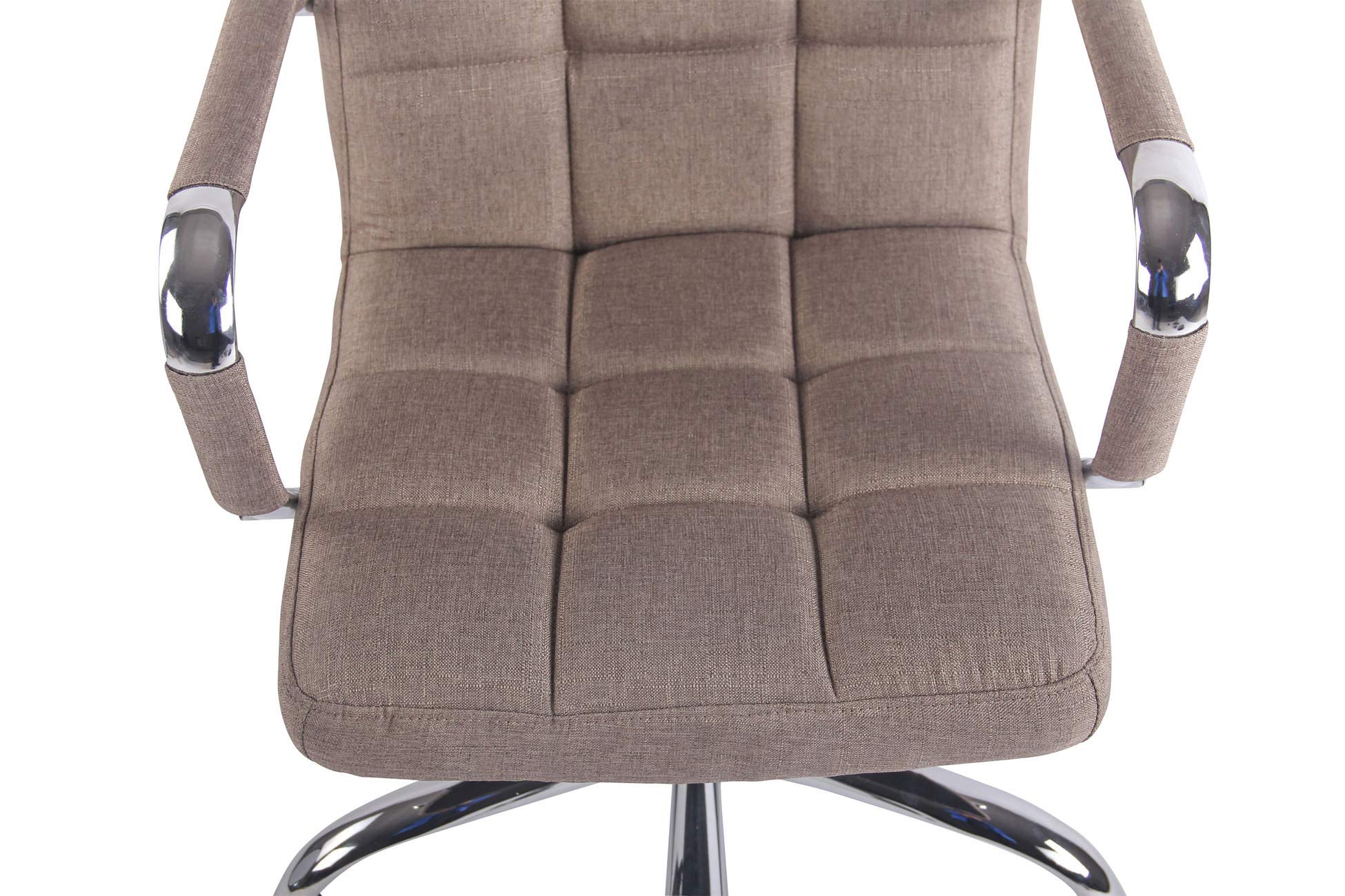 CLP Fauteuil de Bureau Deli Tissu - Chaise de Bureau Réglable en Hauteur et Pivotante - Dossier Haut et Accoudoir - Couleur :, Couleur:Taupe