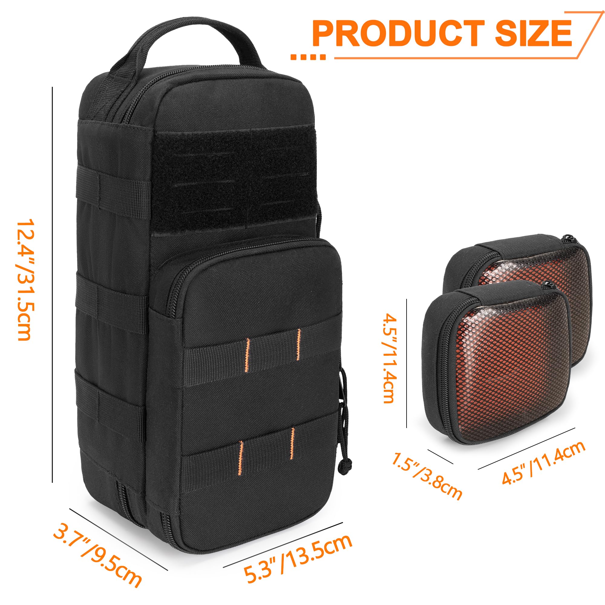Rexmica Petit Sac de Rangement Outils D'électricien avec 2 Poches à Outils | Sac Tactique Molle pour Hommes avec Rembourrage pour le Camping, les Voyages et les Travaux Électriques