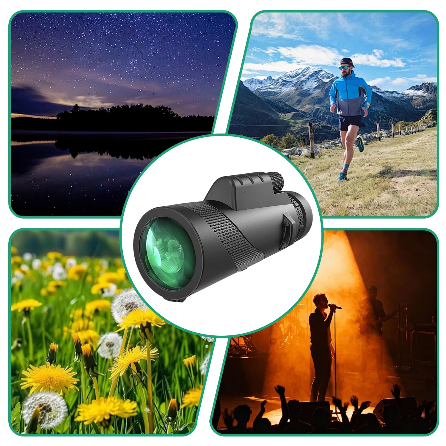 10-30X50 Zoom Monokular Teleskop, Fernrohr Kompakt Monokulare, Handlich Monokulares Teleskop, Monokular Teleskop, mit Smartphone Halter Stativ, für Wildtiere Vogelbeobachtung Wandern Jagd Camping