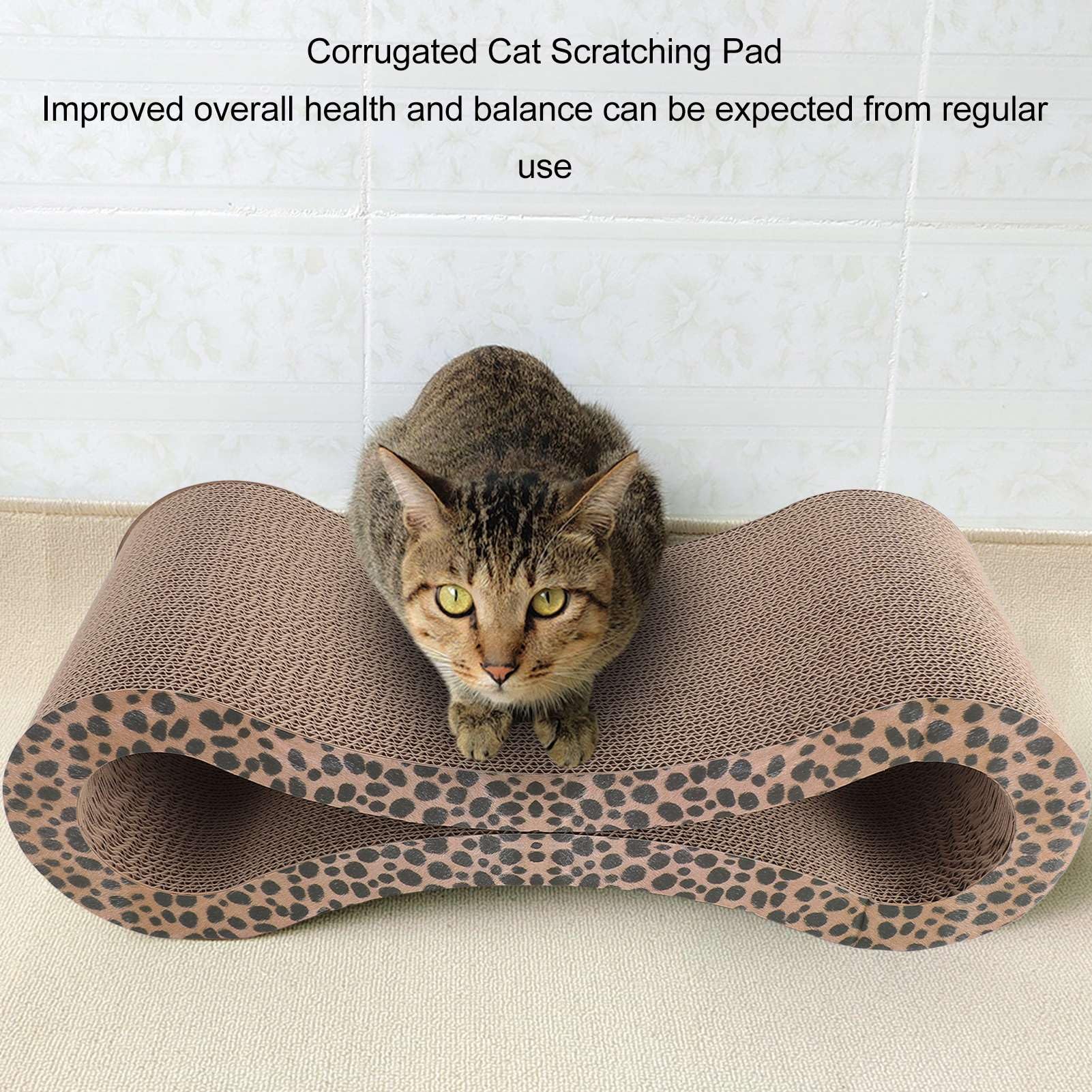 Tiragraffi per Gatti Lounge Protezione per Mobili Letto in Cartone Ondulato per Gatti Tiragraffi Ergonomico Extra Spesso (Colore leopardo)