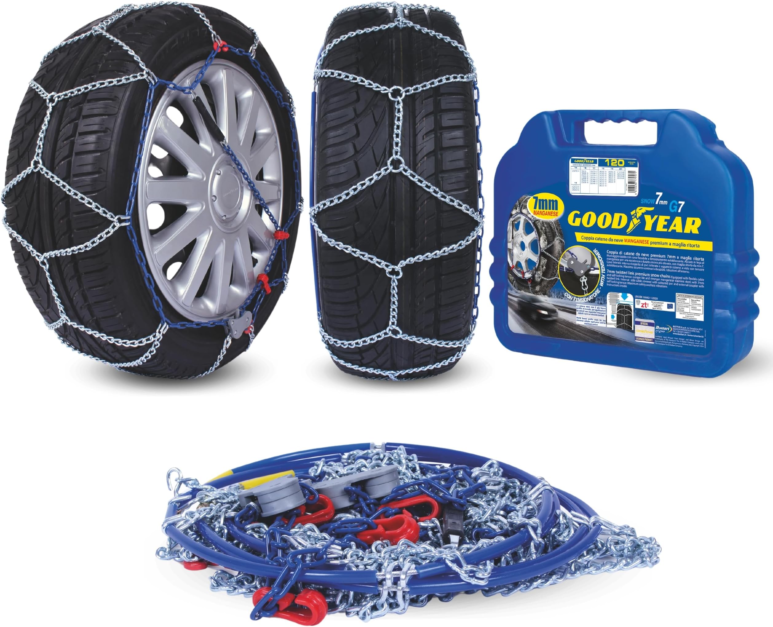 Goodyear 77957: 7 mm Car passenger snow chains, TUV and ONORM approved, Size 120