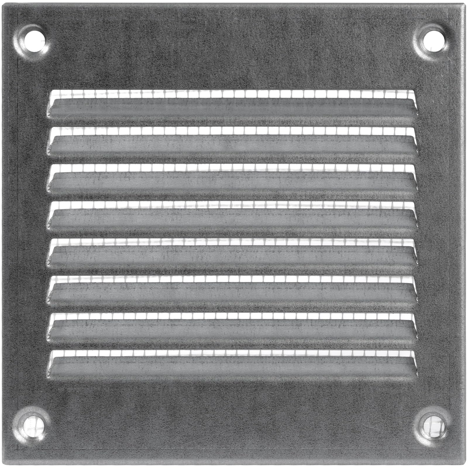 Vent Systems 4'' x 4'' Inch (Overall Dimensions) Galvanized Air Vent Cover - Metal Air Return Grill with Built in Guard Screen Mesh - HVAC Ducting Vent Duct Cover for Interior, Exterior Use