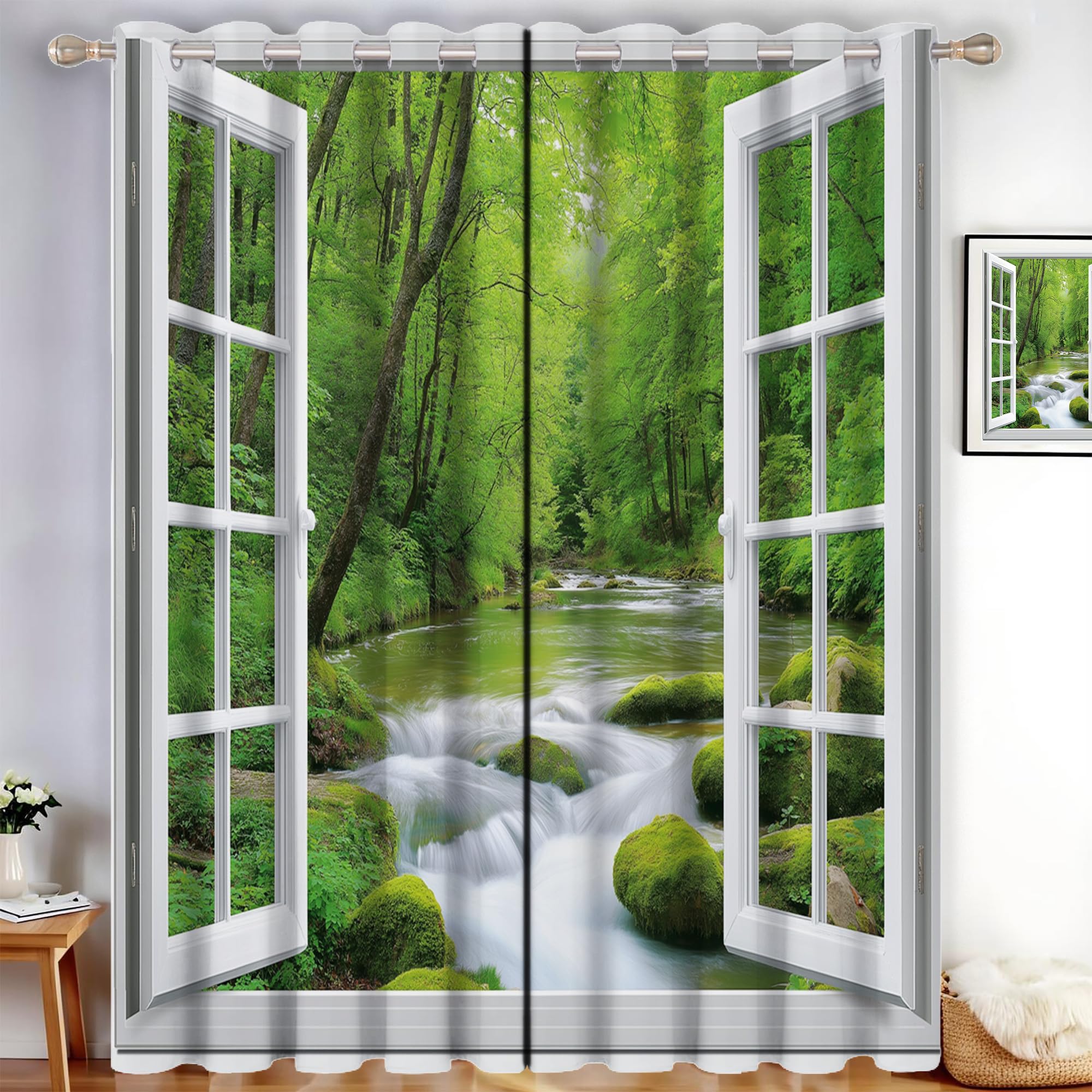 Lot de 2 rideaux thermiques vert émeraude haut de gamme 140x240cm pour intérieur