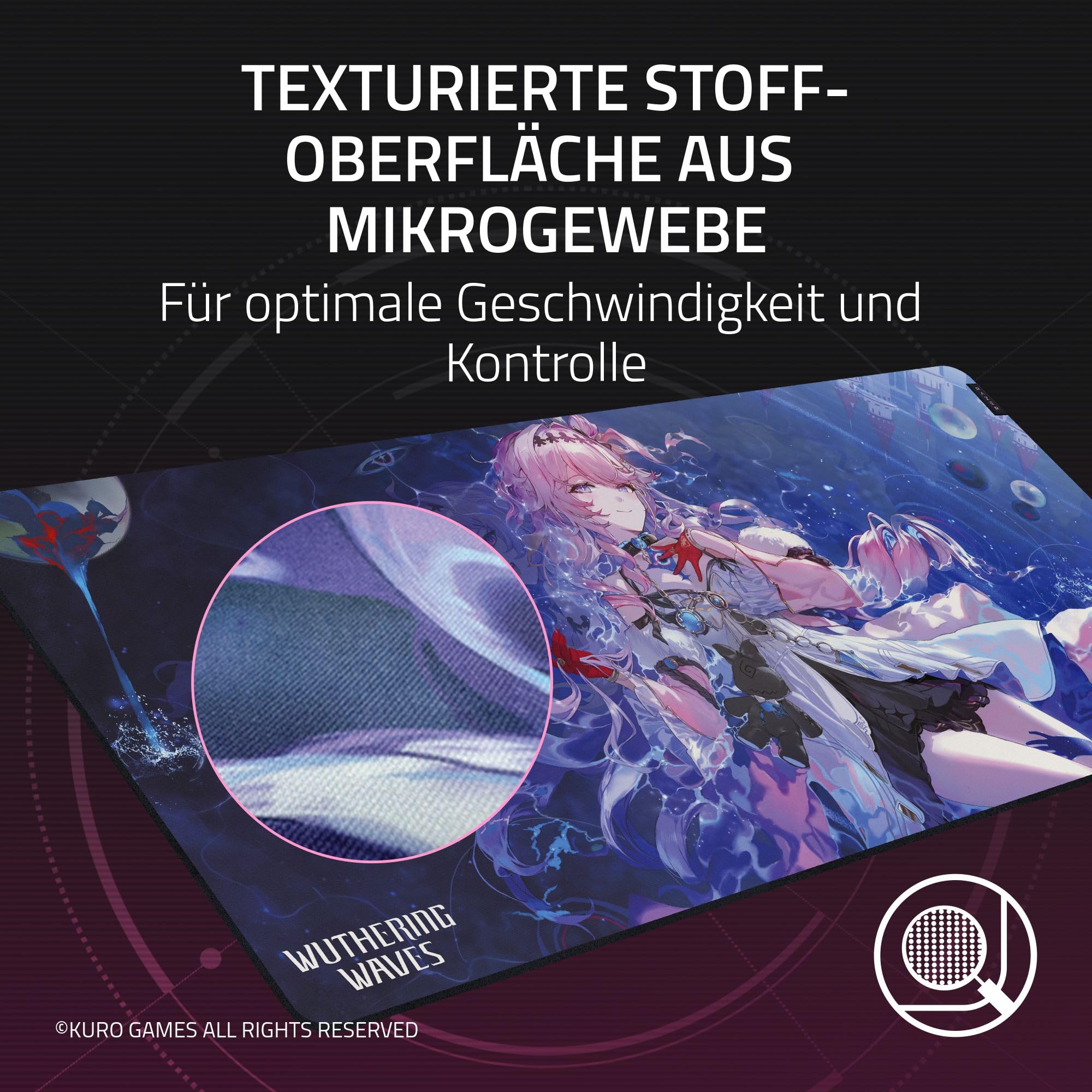 Razer Gigantus V2 XXL Wuthering Waves - Weiches Gaming-Mauspad für schnelle Spielstile und optimale Kontrolle - 940 x 410 x 4mm - Texturierter Stoff aus Mikrogewebe - rutschfest | Wuthering Waves