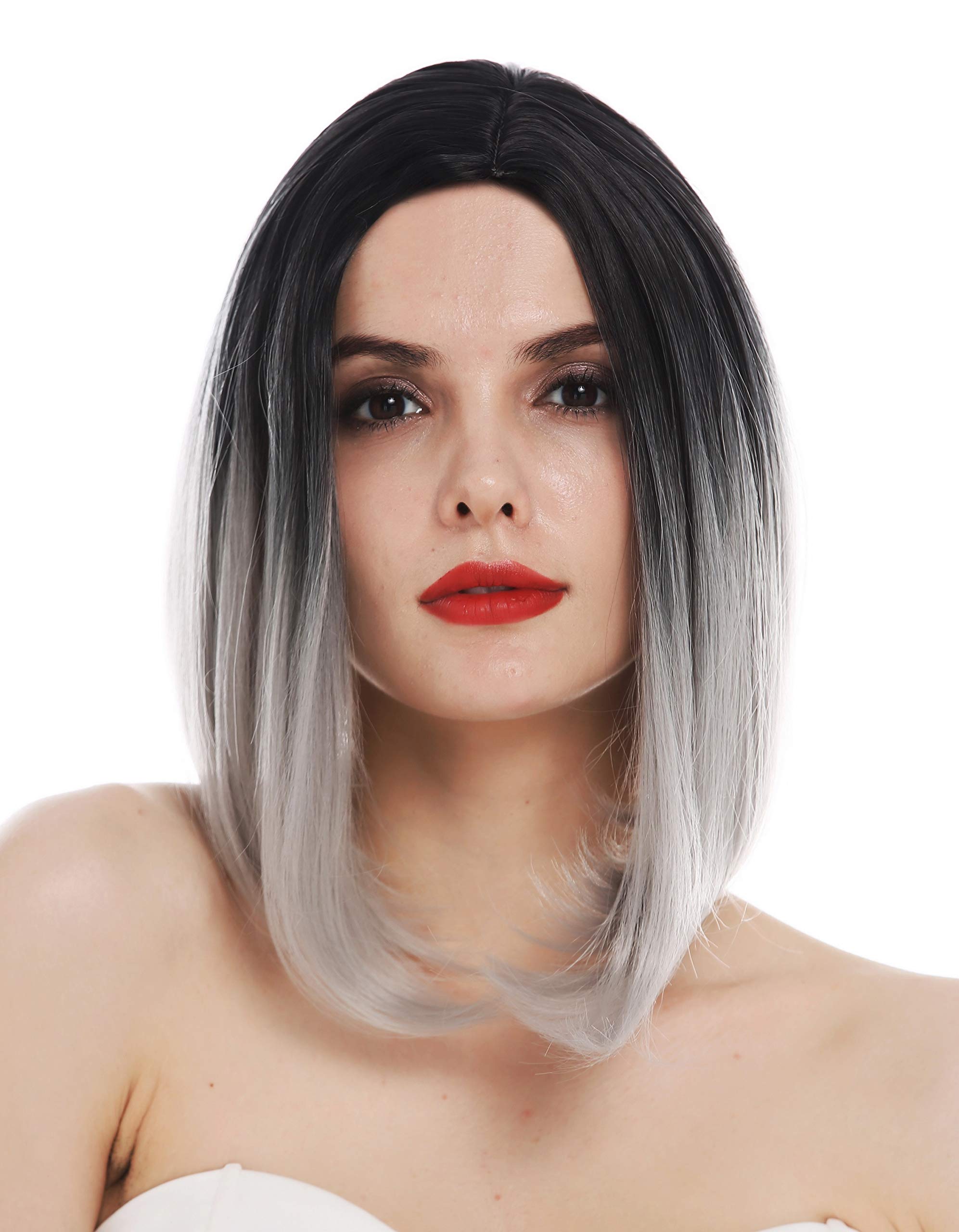 WIG ME UP - TYS-896-1BTT-T0906 wig women's wig long bob clavi cut shoulder length parting ombre black grey - Image 2