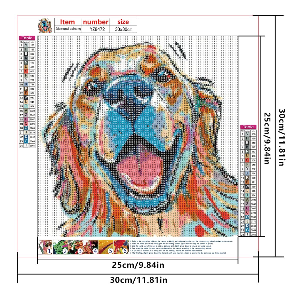Diamond Painting Rond 30x30cm Lapin Bébé Avec Couronne De Fleurs - Kit Complet 5D DIY