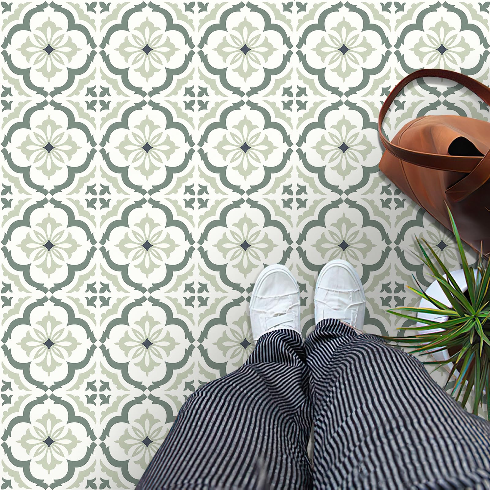 Carreaux de sol à décoller et à coller dalles vinyle imperméables pour mur de cuisine 20 pièces