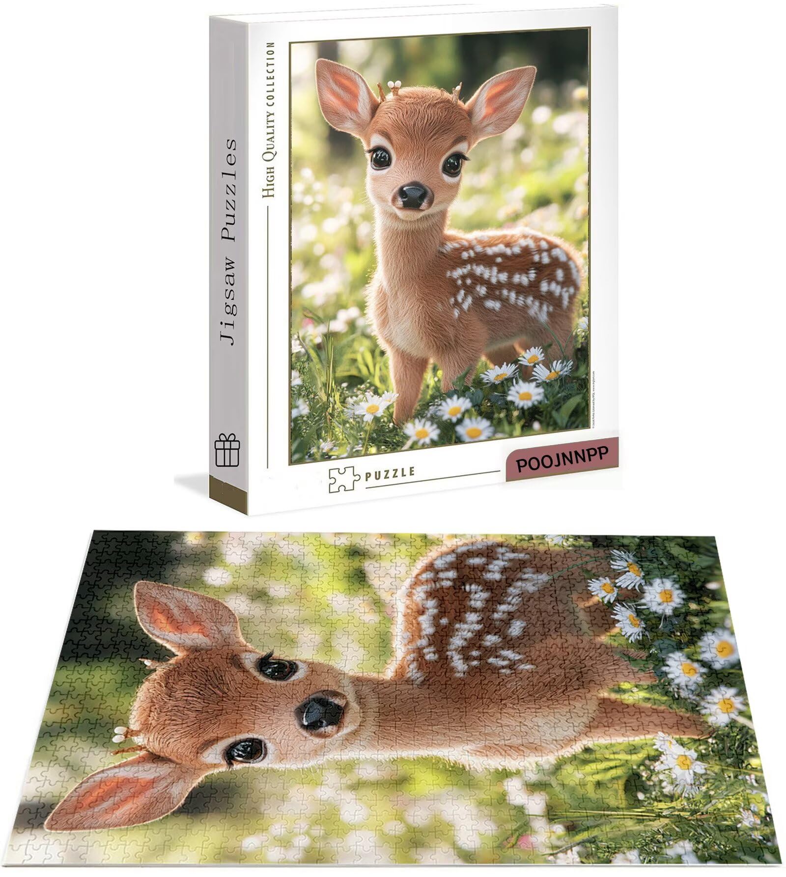 Puzzle 3000 Pezzi per Adulti, Puzzle Animale in Legno per Adulti, Puzzles Cervo Impegnativi, Giochi Educativo per Famiglie, Rompecapo con Scatola per Decorazioni Casa, Donna Regalo di Natale B-6207