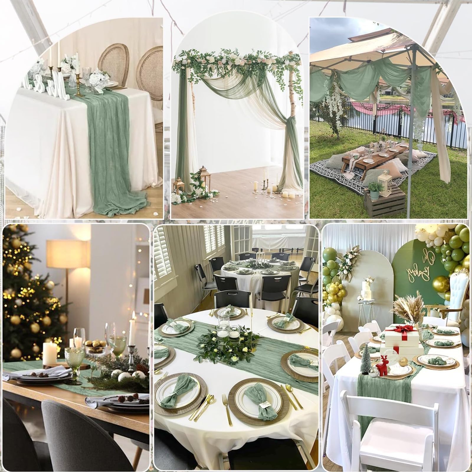 Runner da tavola in tulle velato per fai da te, artigianato, matrimoni, compleanni, tè, picnic, Natale, decorazione della cucina, 90 x 300 cm