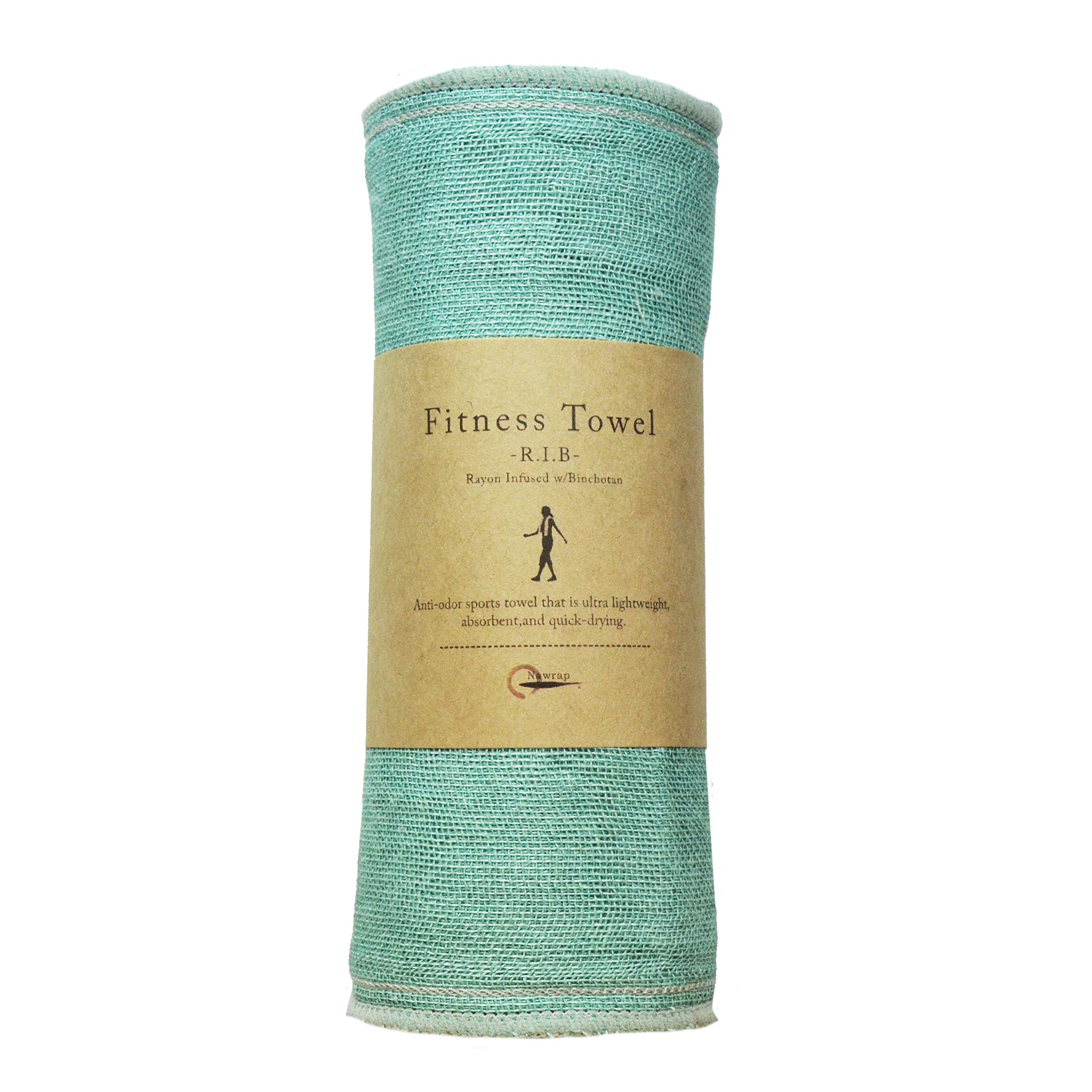 Charcoal-Infused Fitness Sports Towel, Naturally Anti-Odor and Absorbent, 6 x 42 in - Turquoise x Gray