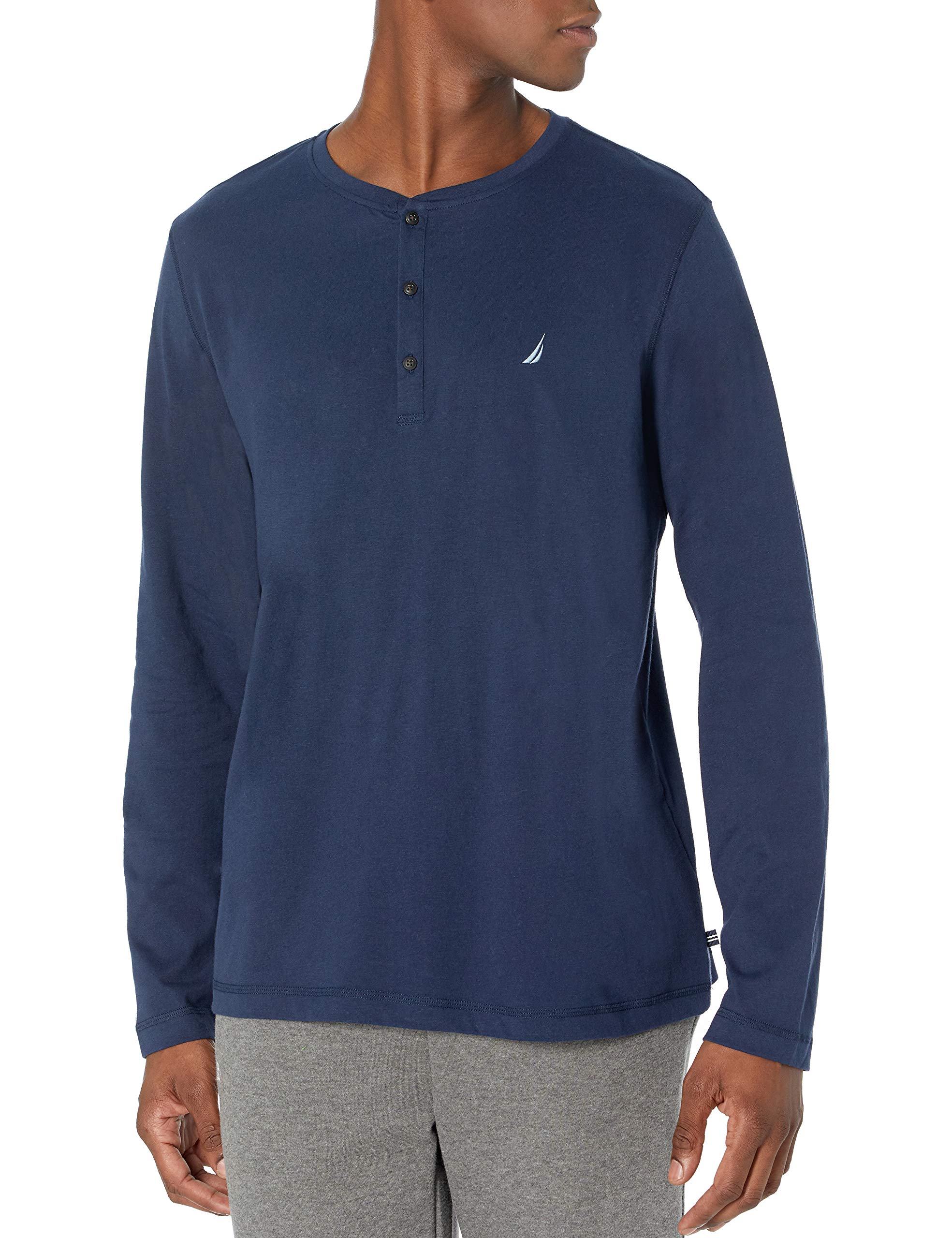 Nautica Long Sleeve Henley Pajama Top Pantalones de Pijama Hombre (Pack de 1)