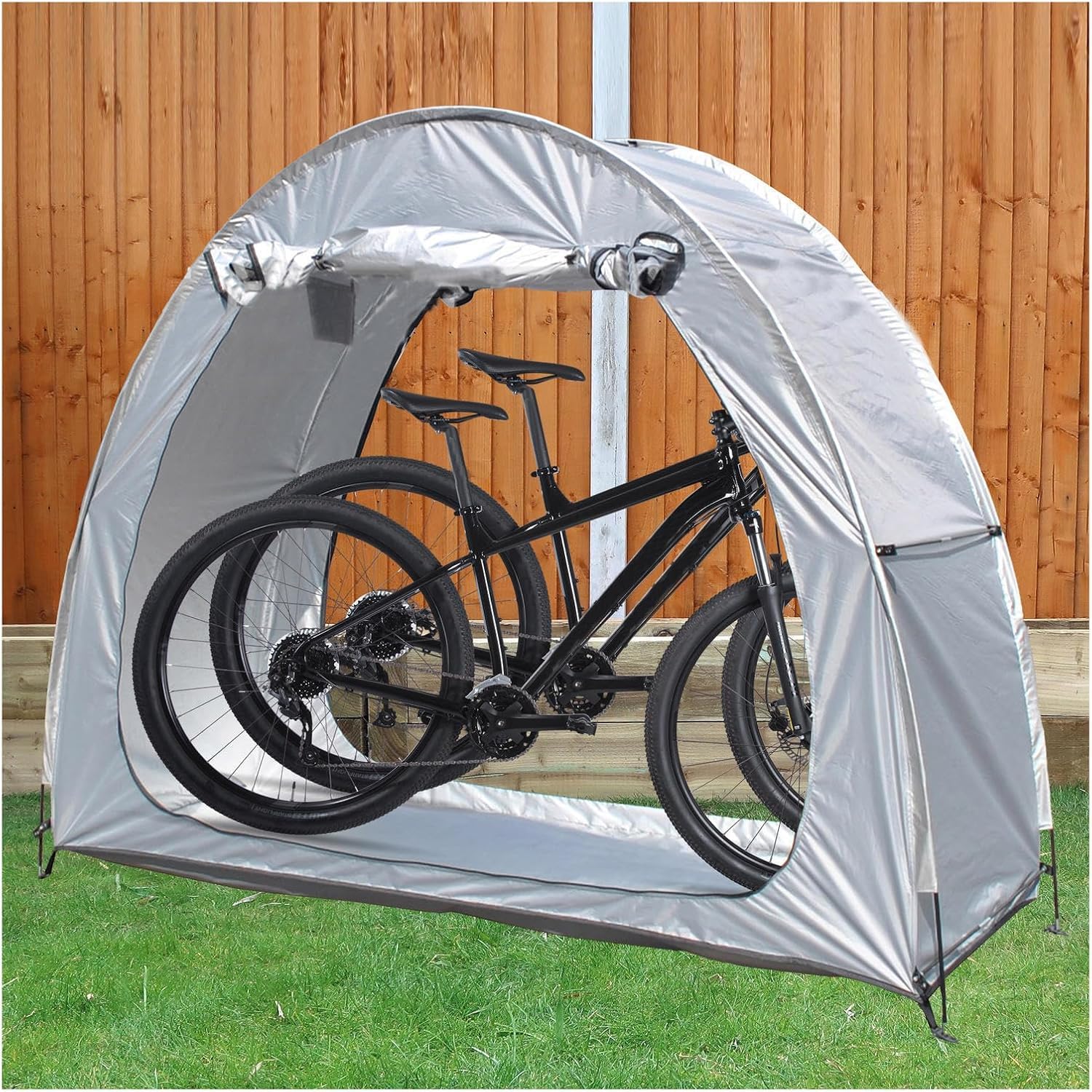 Amazon | 自転車収納 連結可能 屋外自転車収納 両開きドア付き 2～5台