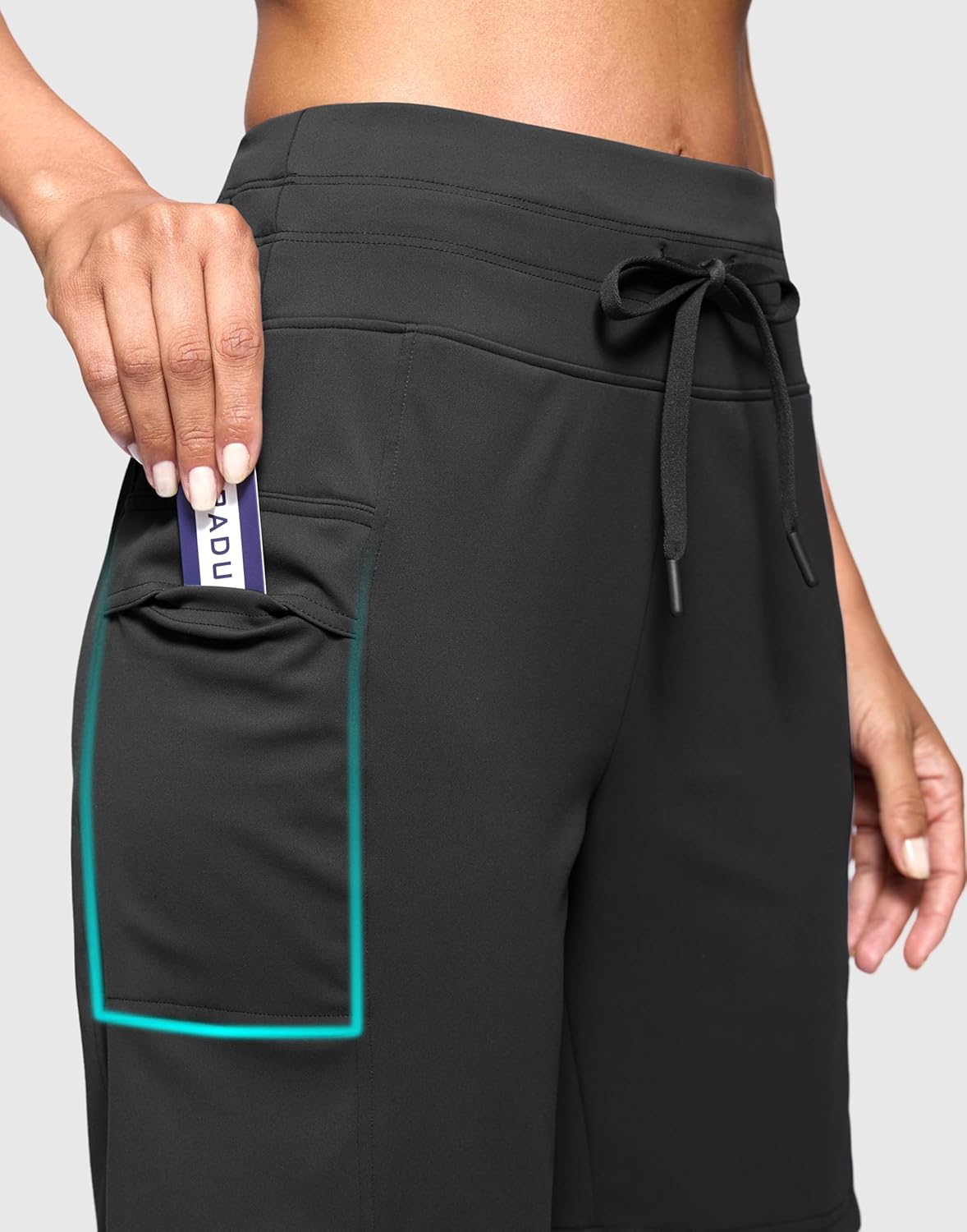 Women's 7" Athletic Hiking Long Shorts with Side Pockets High Waisted Stretchy Bermuda Shorts for Women Workout Casual - Image 3