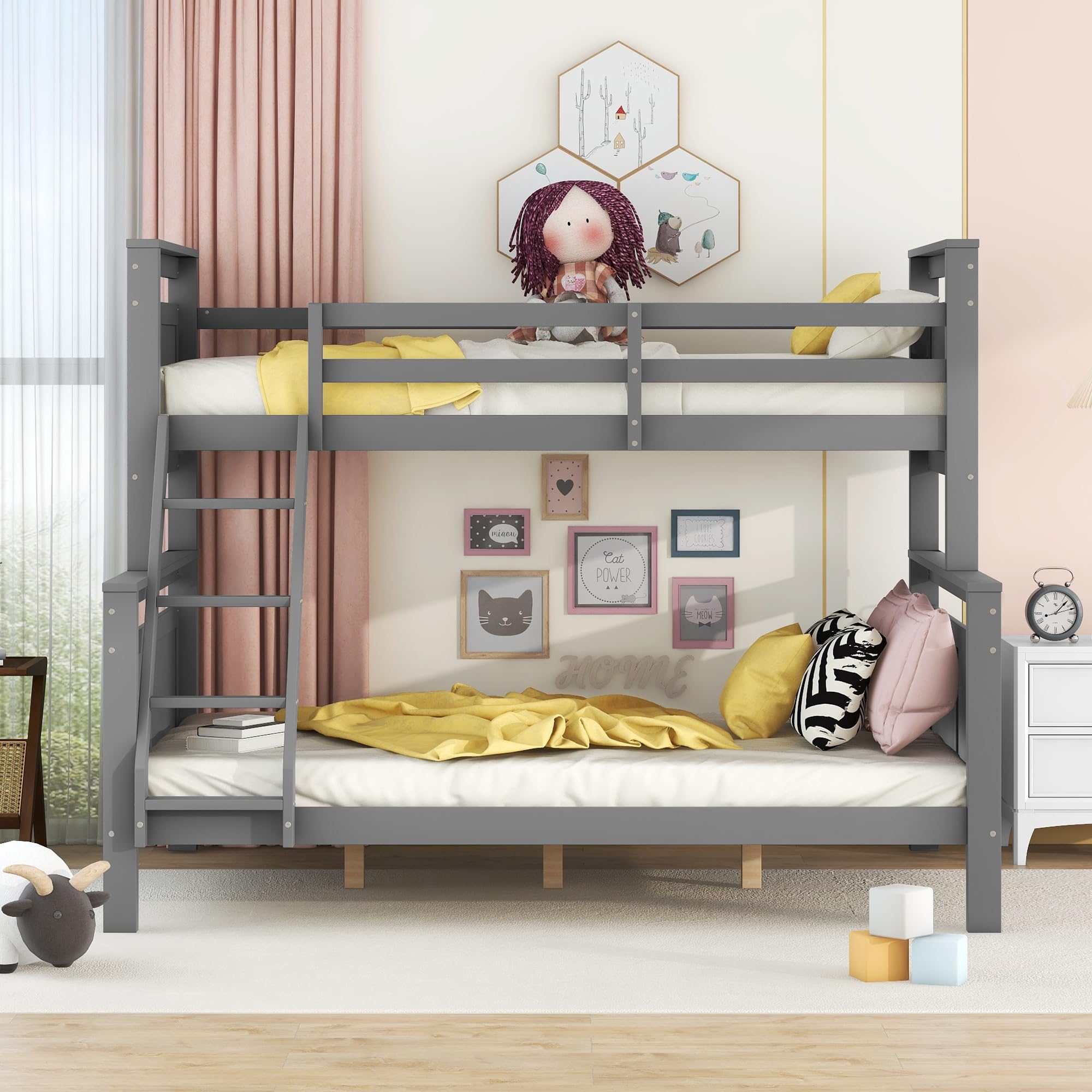 Letto a castello 90x200 cm in legno di pino - con 2 cassetti e letto