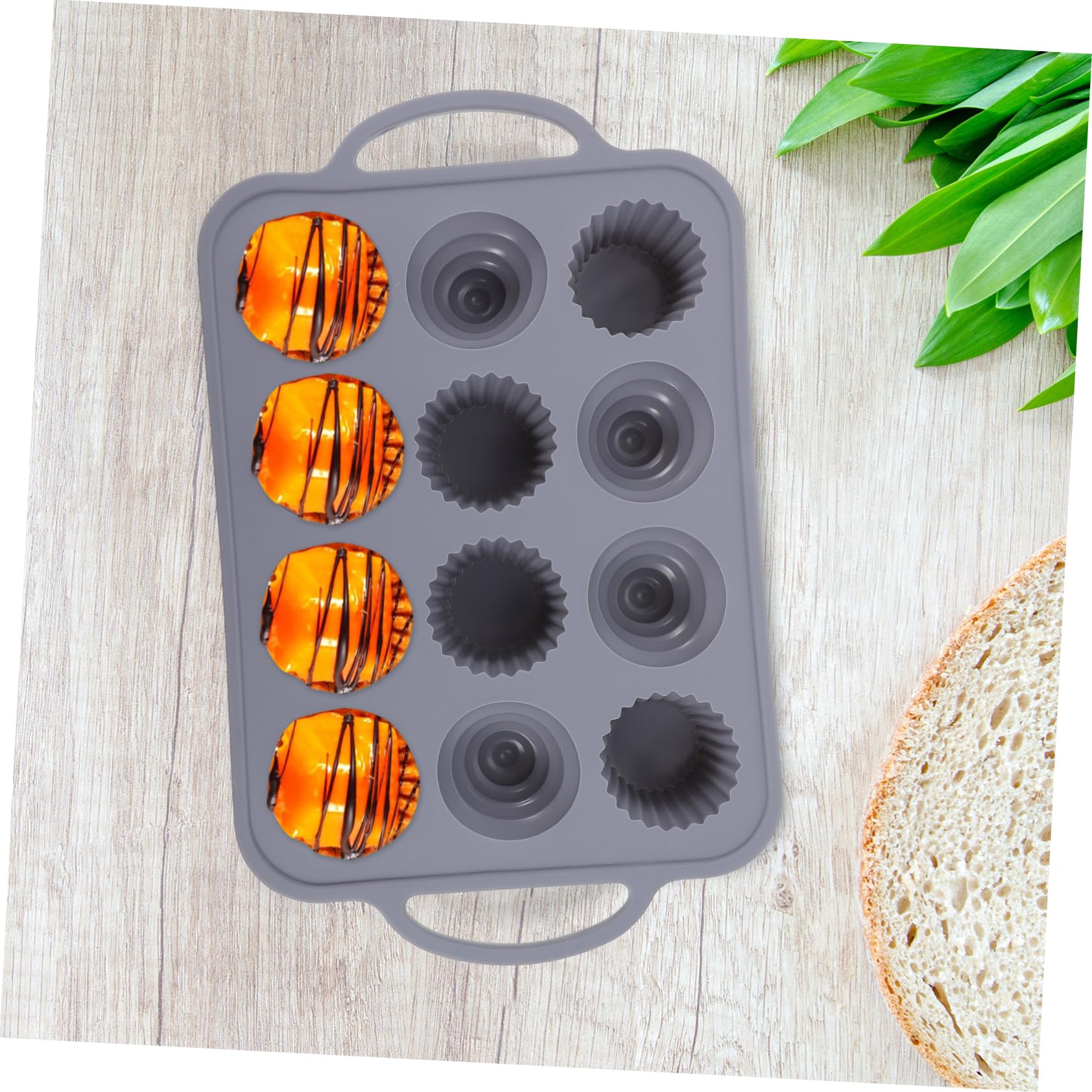 LABRIMP Stampo per Torta in Silicone a 12 Cavità Manico Antiscivolo