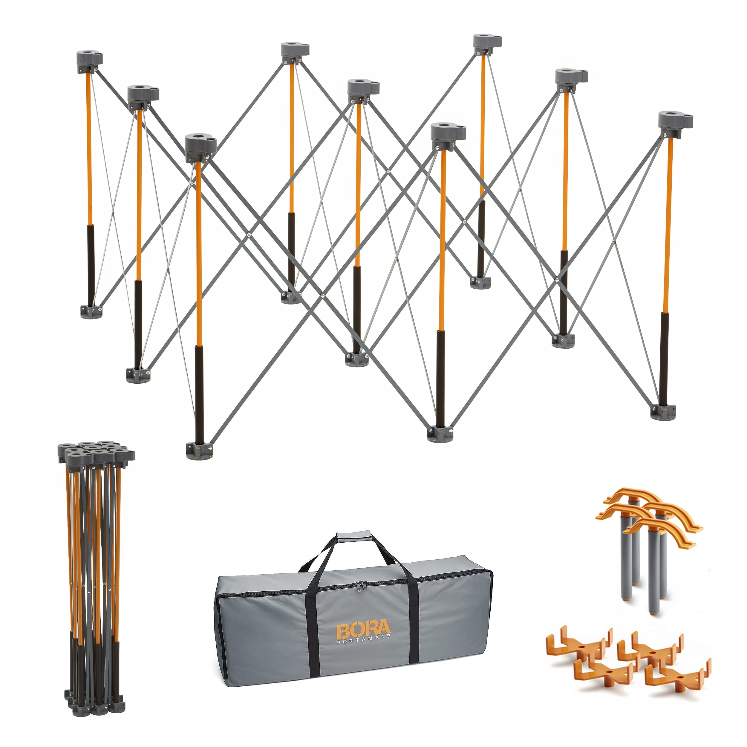 BORA Centipede 1.2m x 1.2m Portable Work Stand 30inch Height, Includes 4 X-Cups, 4 Clamps, Carry Bag, 1588kg Capacity, CK9S