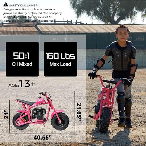 Miniatura 7 de FRP DB003 - Mini moto de cross de 2 tiempos de 50 cc, mini bicicleta para niños, a gasolina, todoterreno todoterreno, mini motocicleta de gasolina,
