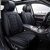 Car Seat Covers Premium Waterproof Faux Leather Cushion Universal Accessories Fit SUV Truck Sedan Automotive Vehicle Auto Interior Protector Full Set &lpar;Black&rpar;
