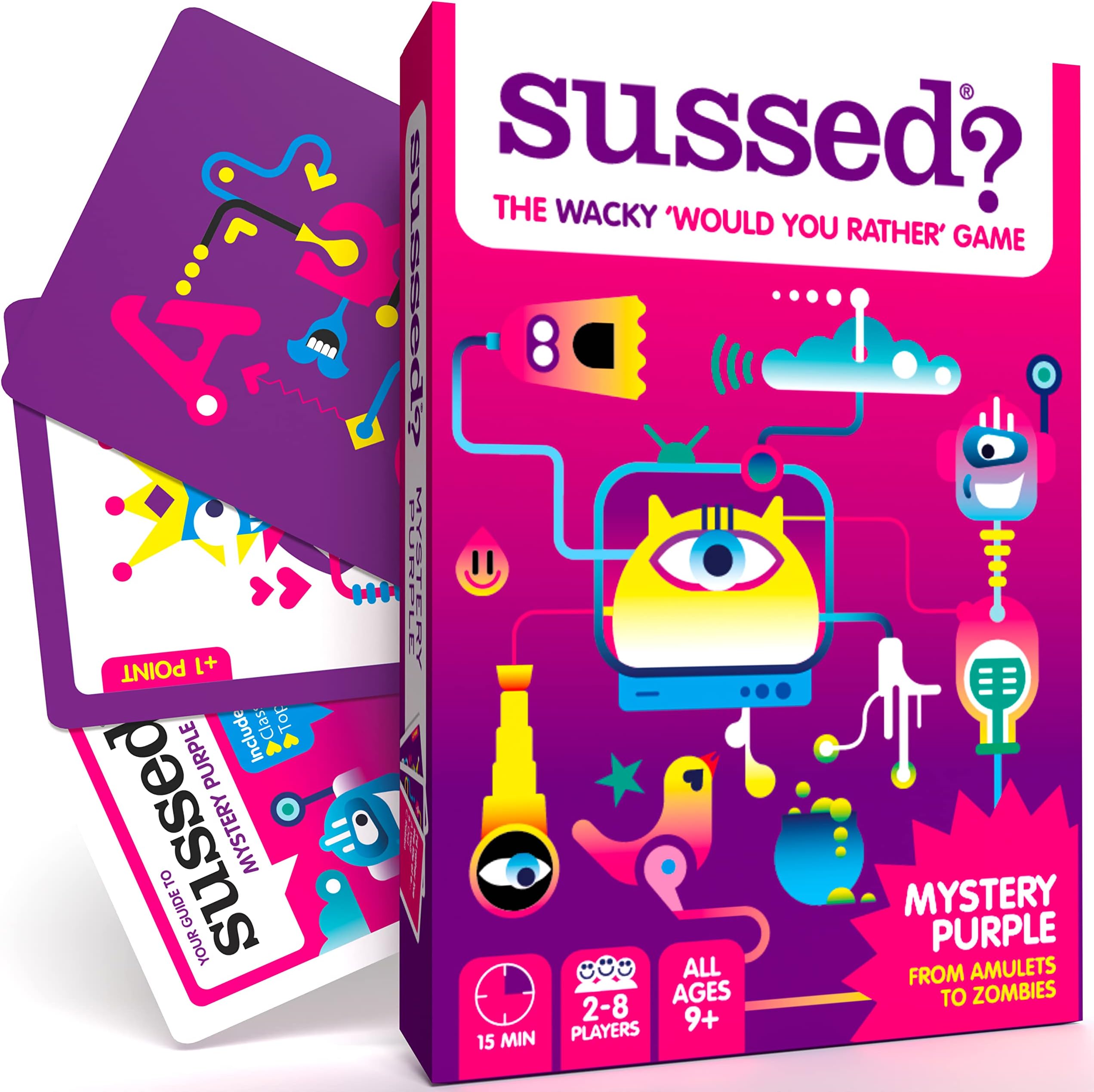 SUSSED The Wacky Would You Rather Game | Family Party Games for Girls, Boys, Tweens, Parents & More | Ages 9+ | Easy-to-Play, No Board Needed | Mystery Purple Card Game