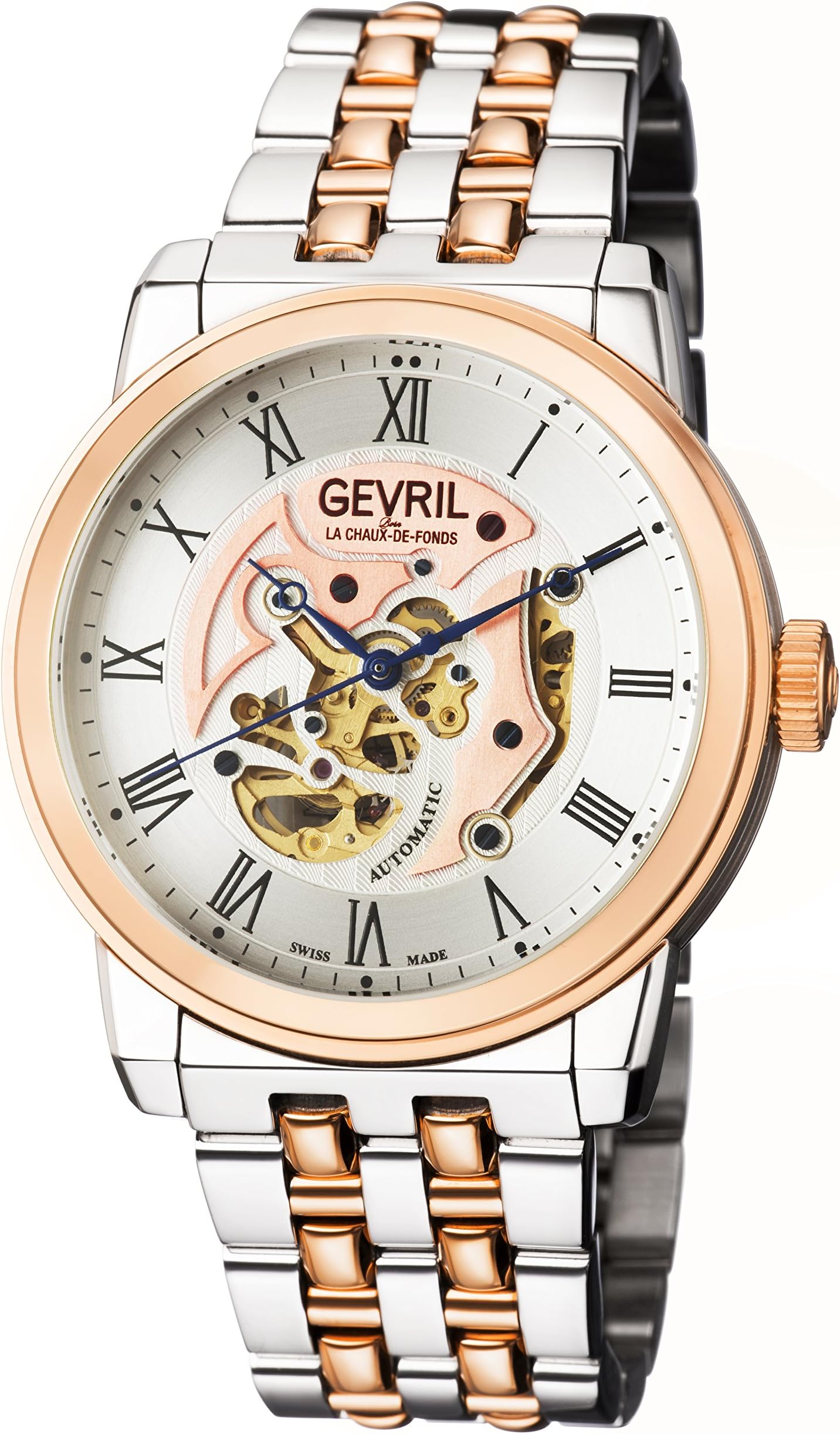 Gevril Vanderbilt Men's Automatic Two Tone Rose Gold/Stainlesss Steel Bracelet Watch
