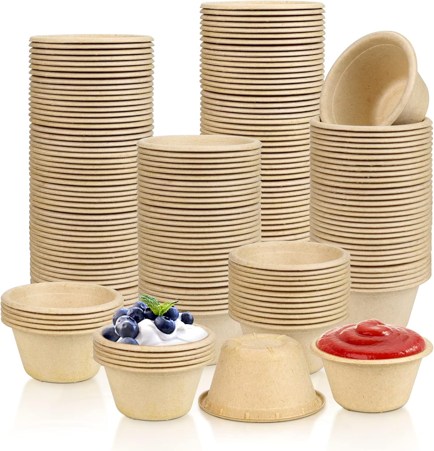 Cmkura 200 Pack 2oz Disposable Souffle Cups, Bagasse Fiber