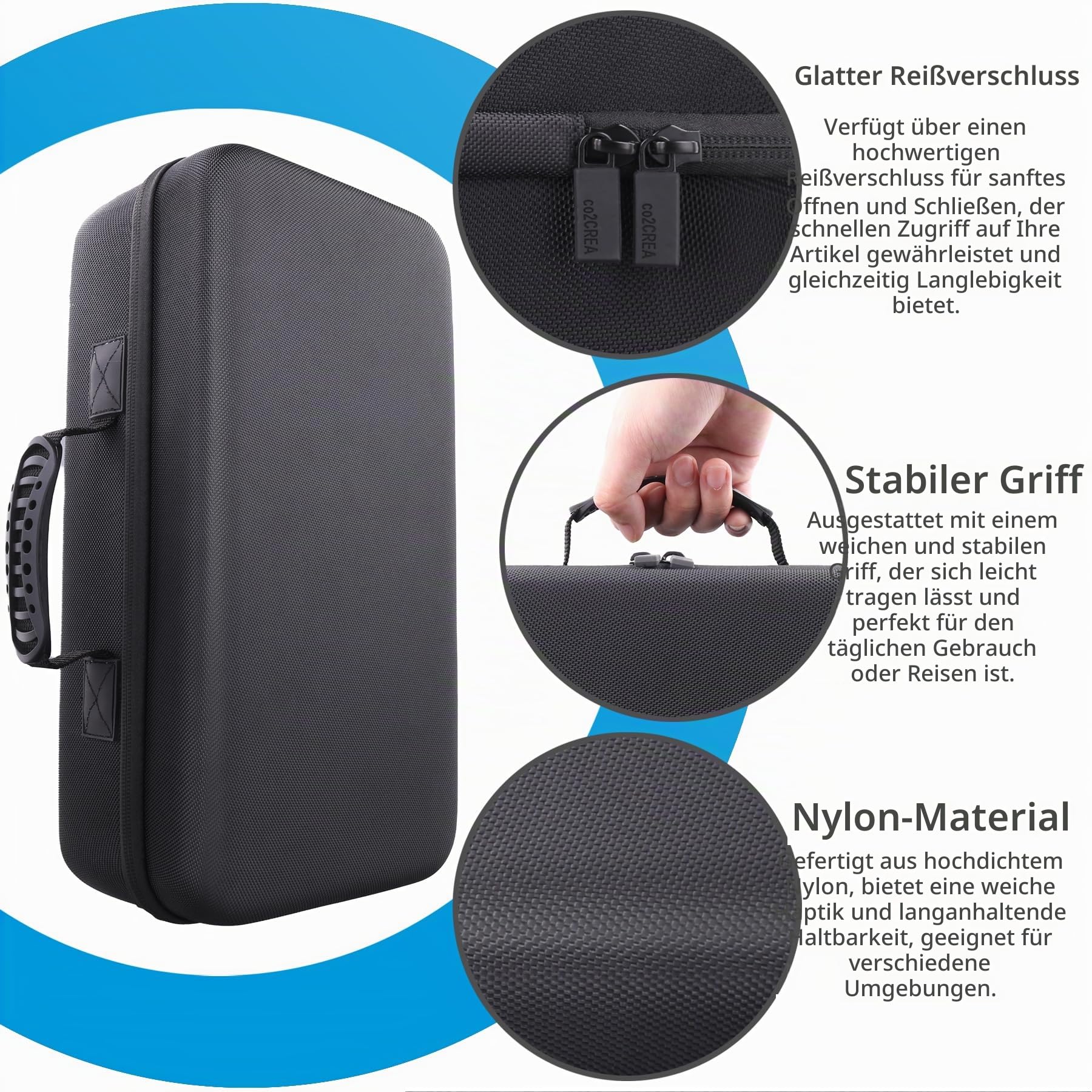 co2CREA Harte reiseschutzhülle Etui Tasche für HP Officejet 250 mobiler Multifunktionsdrucker (Nur Hülle)