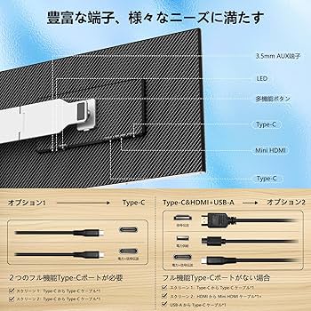 ②専用画面 Amazon.co.jp: LivElect 15.6インチ デュアルモバイルモニター