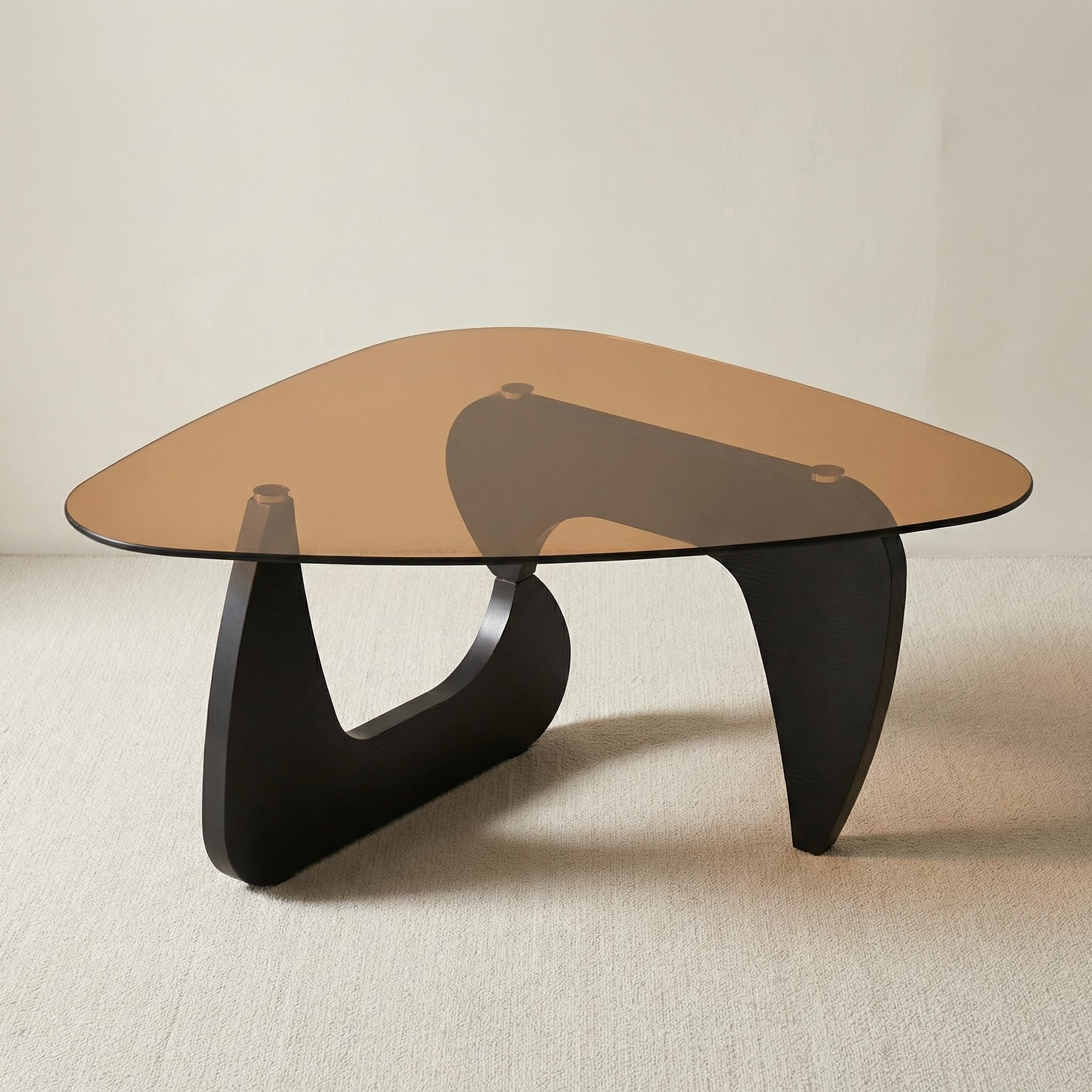 43 3 Mid Century Modern Tempered Glass Coffee Table Minimalist Triangle Living Room Tables for Small Space Retro