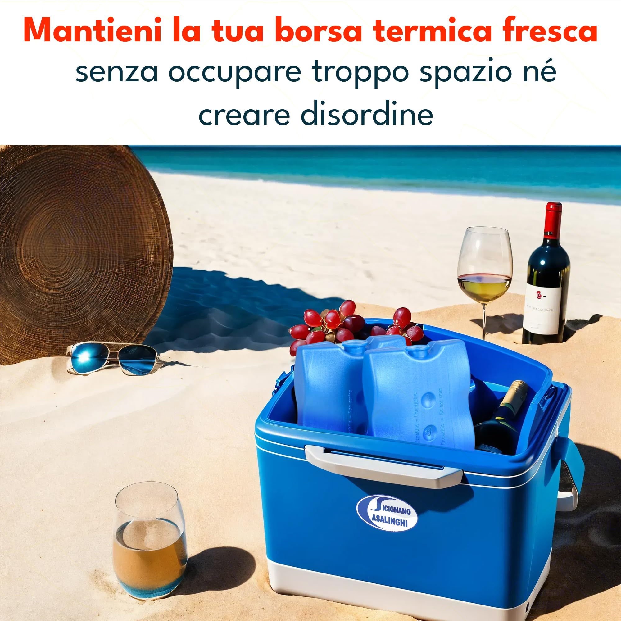 Sicignano | Piastra Ghiaccio Riutilizzabile in Polietilene 2 Pezzi x 400 ml – Mattonella Refrigerante per Borsa Termica Frigorifero Portatile Trasporto Alimenti Contenitori Termici (40)
