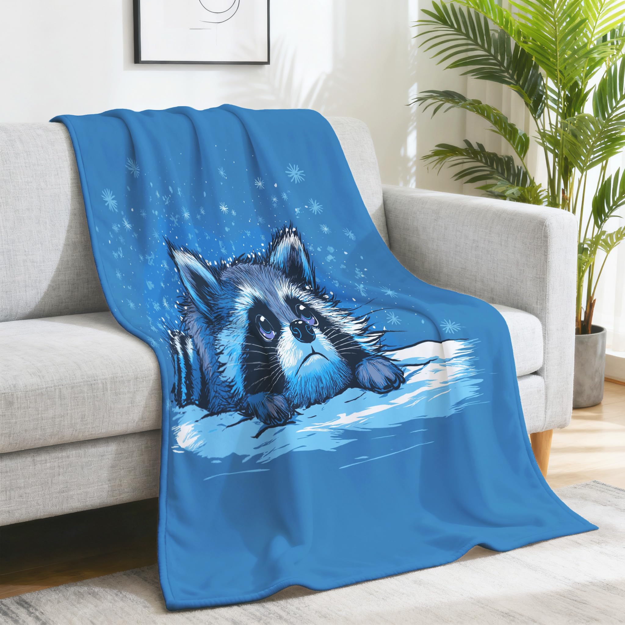 Genérico Cartoon Print Blanket, 220 x 270 cm, Blue Lake Blankets Microfiber Easy Care Soft for Sofa and Bed, Warm Lightweight Cozy Warm Decorative Blanket Winter Room