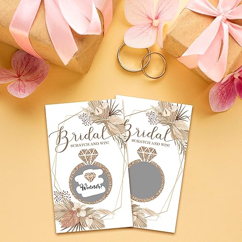 Miniatura 4 de Tarjetas de juego para raspar para despedida de soltera, boletos de lotería nupcial de hierba de las Pampas, ideas de juegos de despedida de soltera