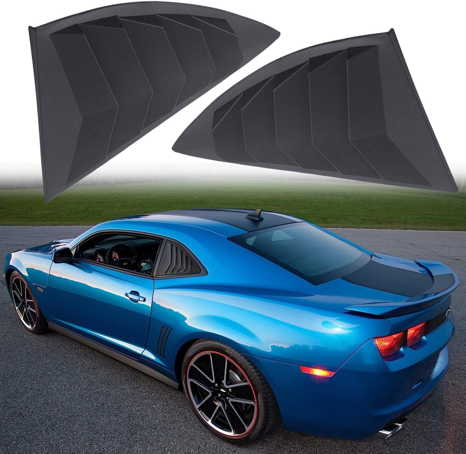 Buy Rear Side Window Louvers For 2010 2015 Chevy Camaro Ls Lt Rs Ss Gts Abs Window Scoop Cover Vent Lambo Gt Style Online In Indonesia B083j17xjd